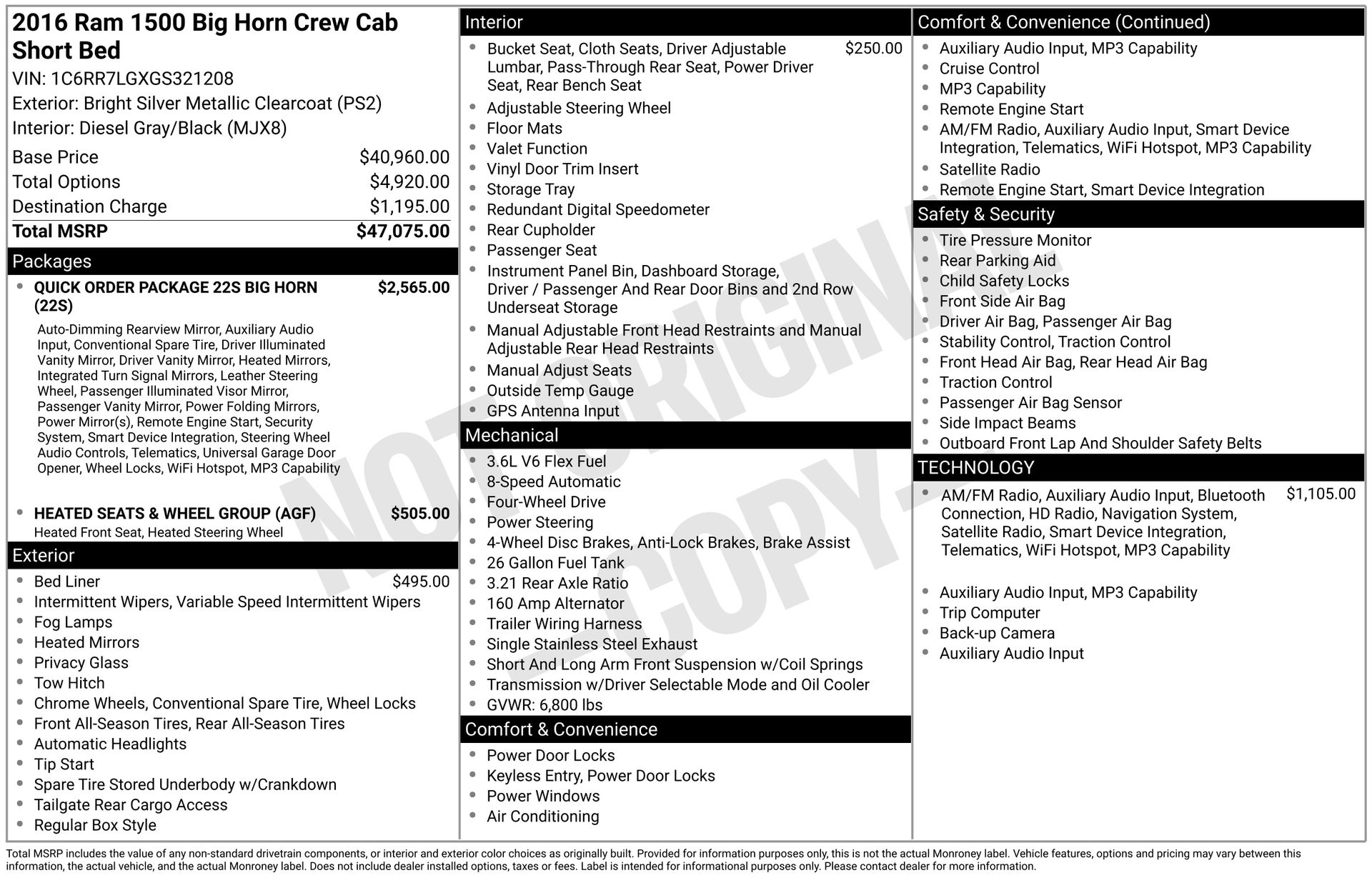 2016 RAM 1500 Big Horn