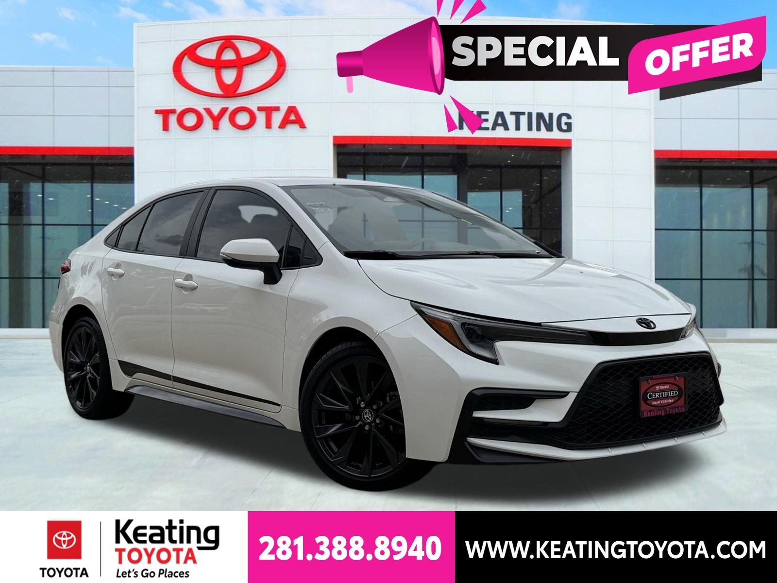Ice Cap 2023 Toyota Corolla SE FWD Sedan Front-Wheel Drive Continuously Variable Transmission