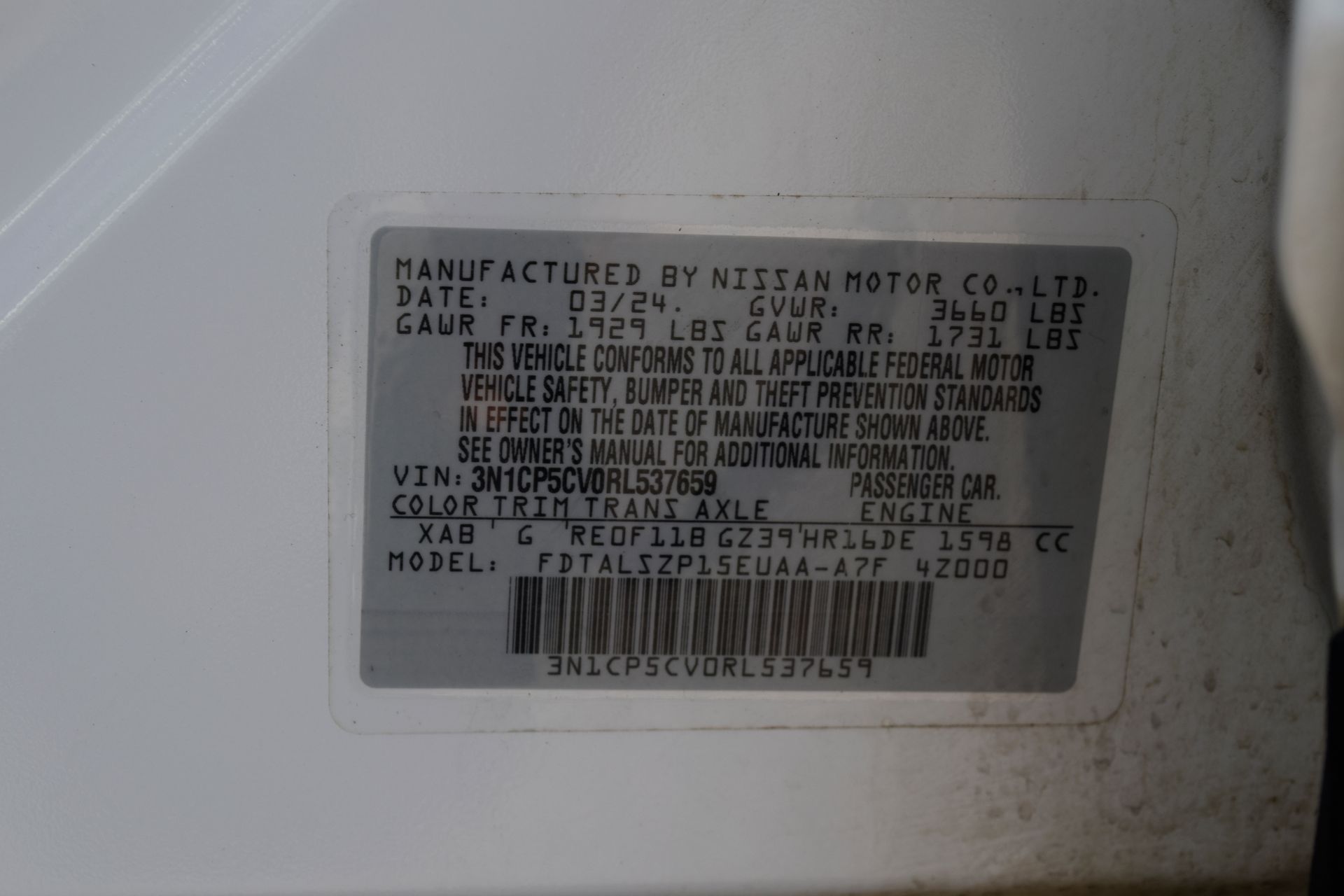 2024 Nissan Kicks SV White at Central Houston Nissan
