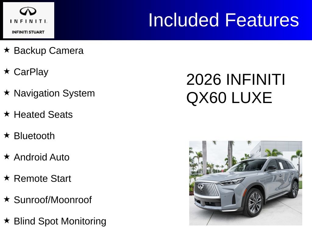 used 2026 INFINITI QX60 car, priced at $44,850