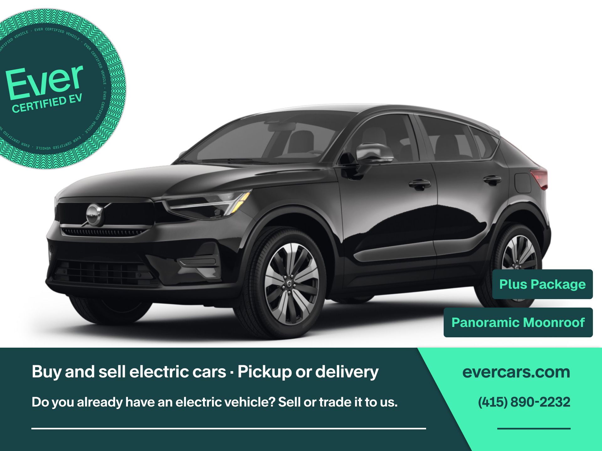 Black / Stone 2023 Volvo C40 Recharge Twin Plus eAWD SUV / Crossover All-Wheel Drive 1-Speed Automatic