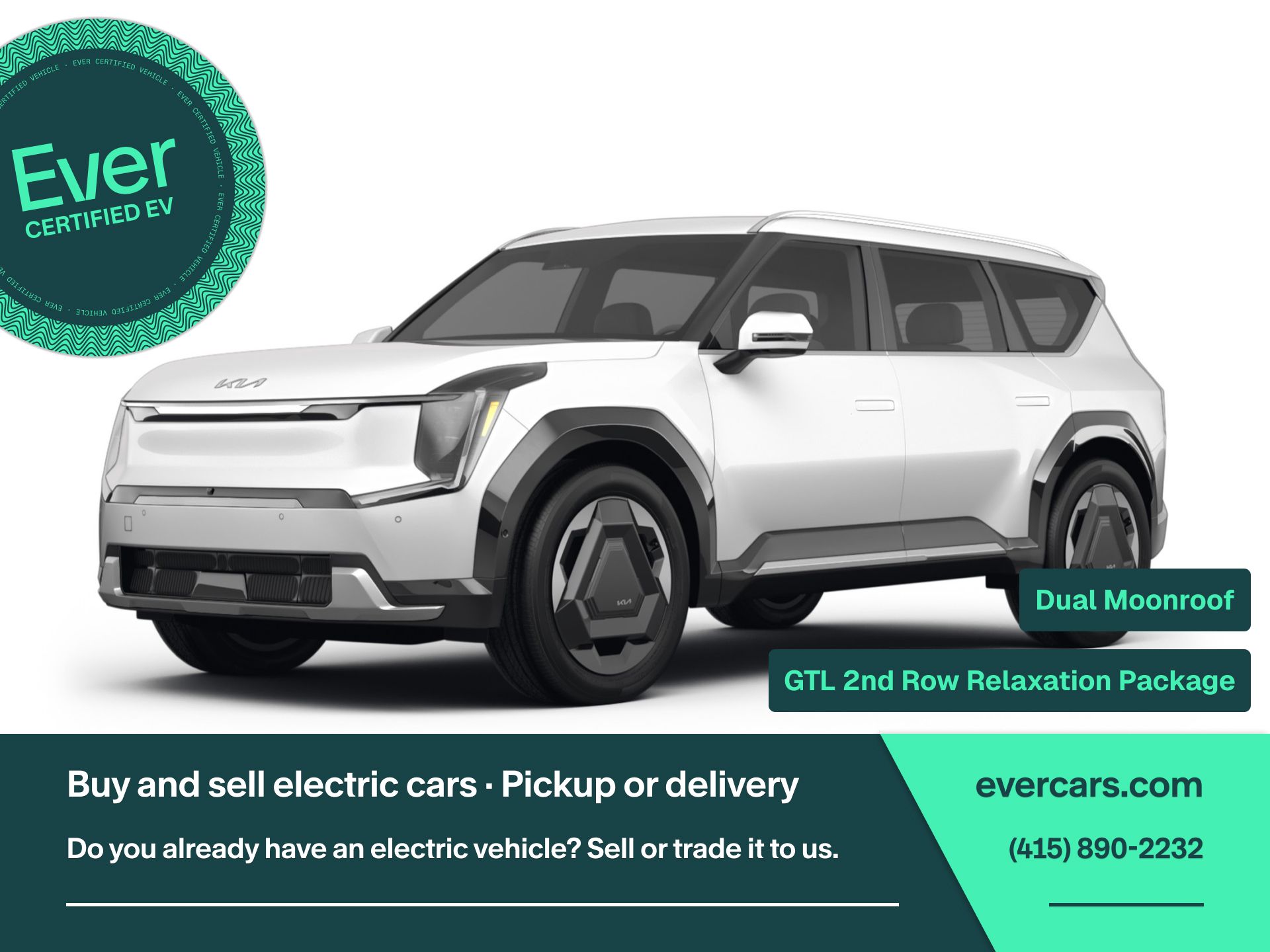 Snow White Pearl 2024 Kia EV9 SUV / Crossover All-Wheel Drive 1-Speed Automatic