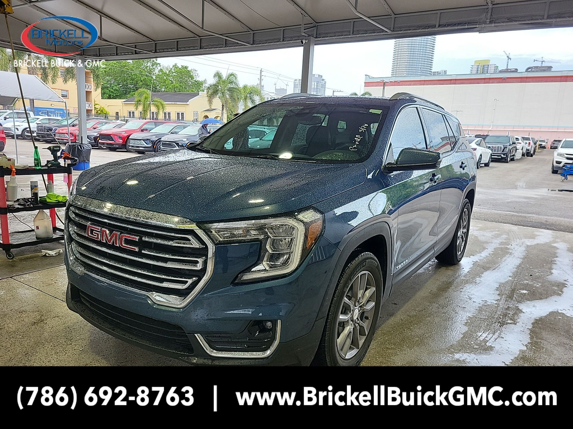 Downpour Metallic 2024 GMC Terrain SLT AWD SUV / Crossover All-Wheel Drive 9-Speed Automatic