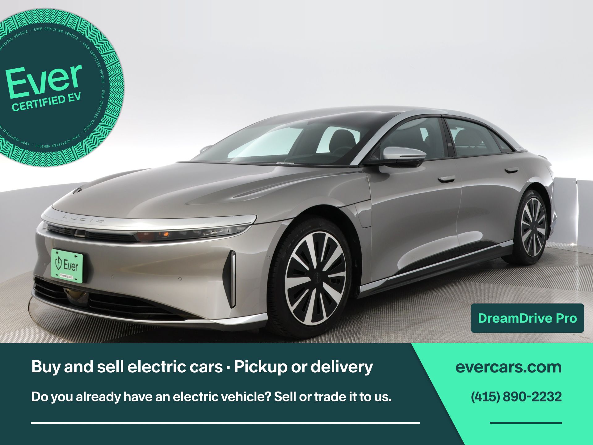 Silver 2023 Lucid Air Sedan All-Wheel Drive 1-Speed Automatic