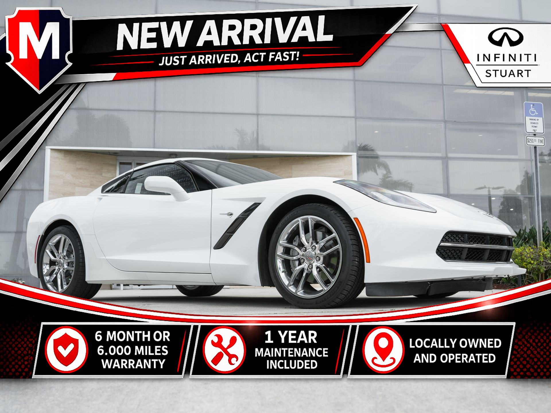 Arctic White 2014 Chevrolet Corvette Stingray 1LT Coupe RWD Coupe Rear-Wheel Drive 7-Speed Manual