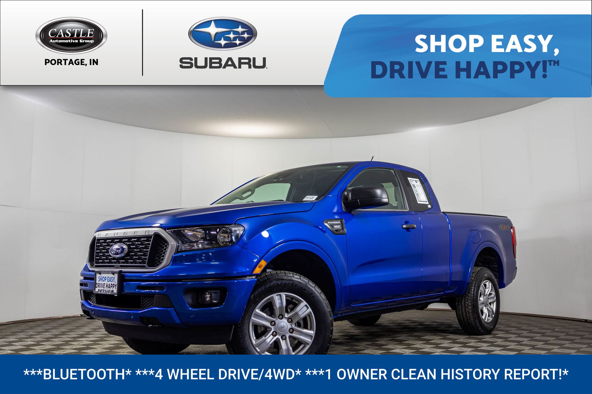 Lightning Blue Metallic 2019 Ford Ranger XLT SuperCab 4WD Pickup Truck Four-Wheel Drive Automatic