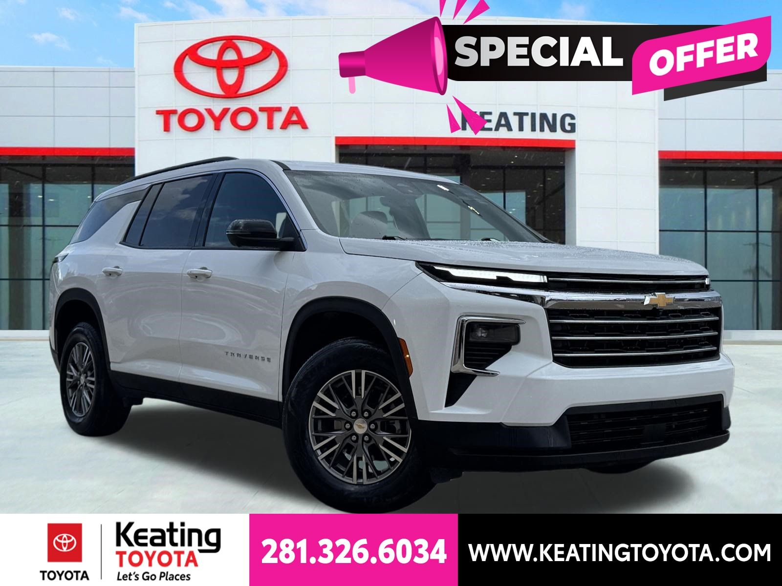 Summit White 2026 Chevrolet Traverse SUV / Crossover Front-Wheel Drive 8-Speed Automatic