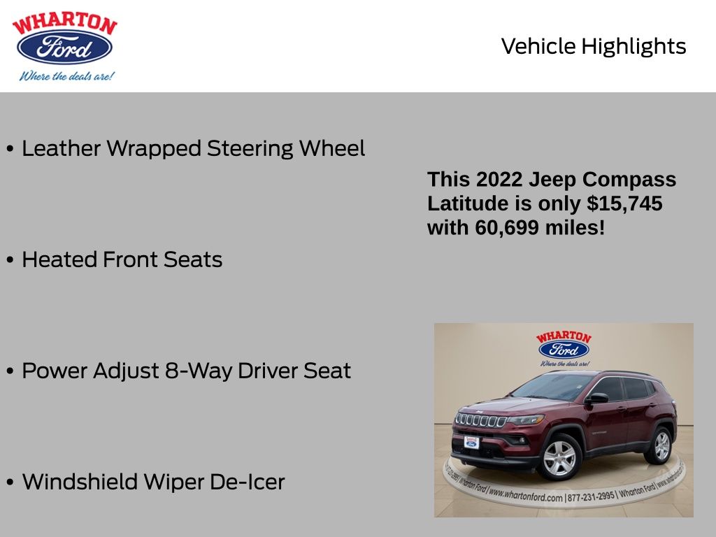 2022 Jeep Compass Latitude Red at Westside Lexus