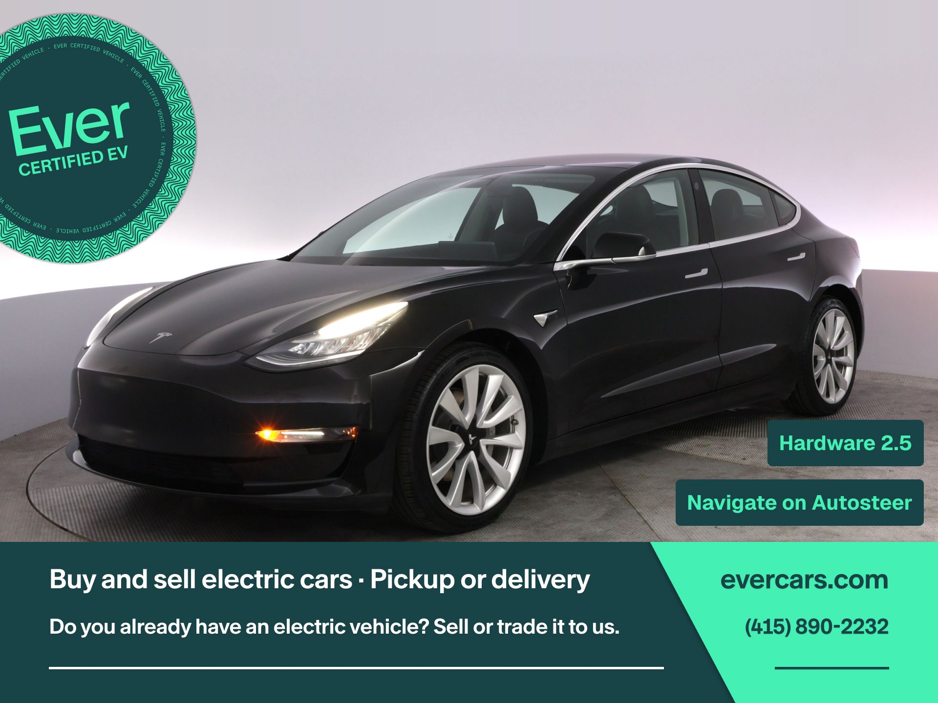 Black 2019 Tesla Model 3 Sedan All-Wheel Drive 1-Speed Automatic