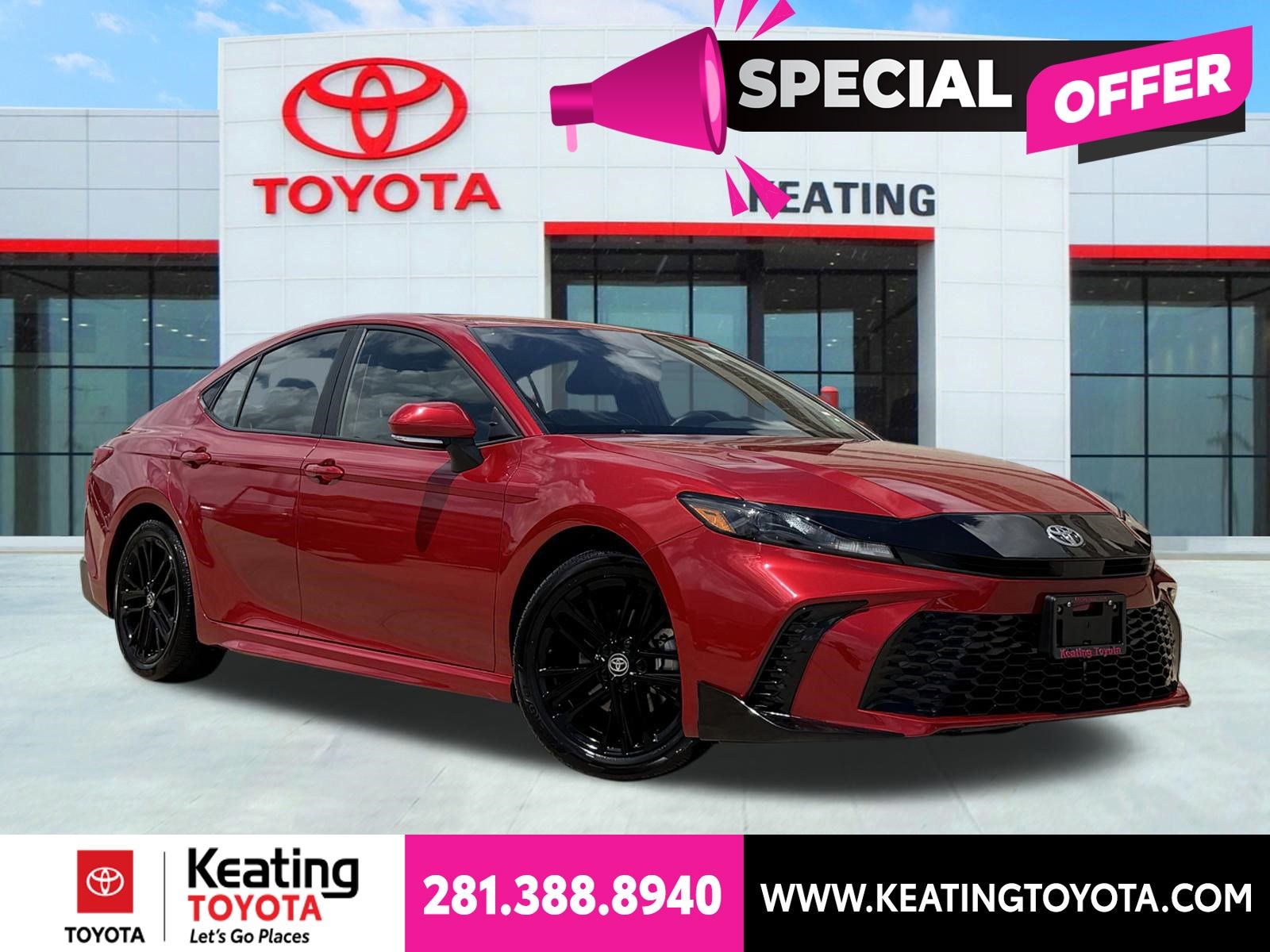 Supersonic Red 2025 Toyota Camry Sedan Front-Wheel Drive Continuously Variable Transmission