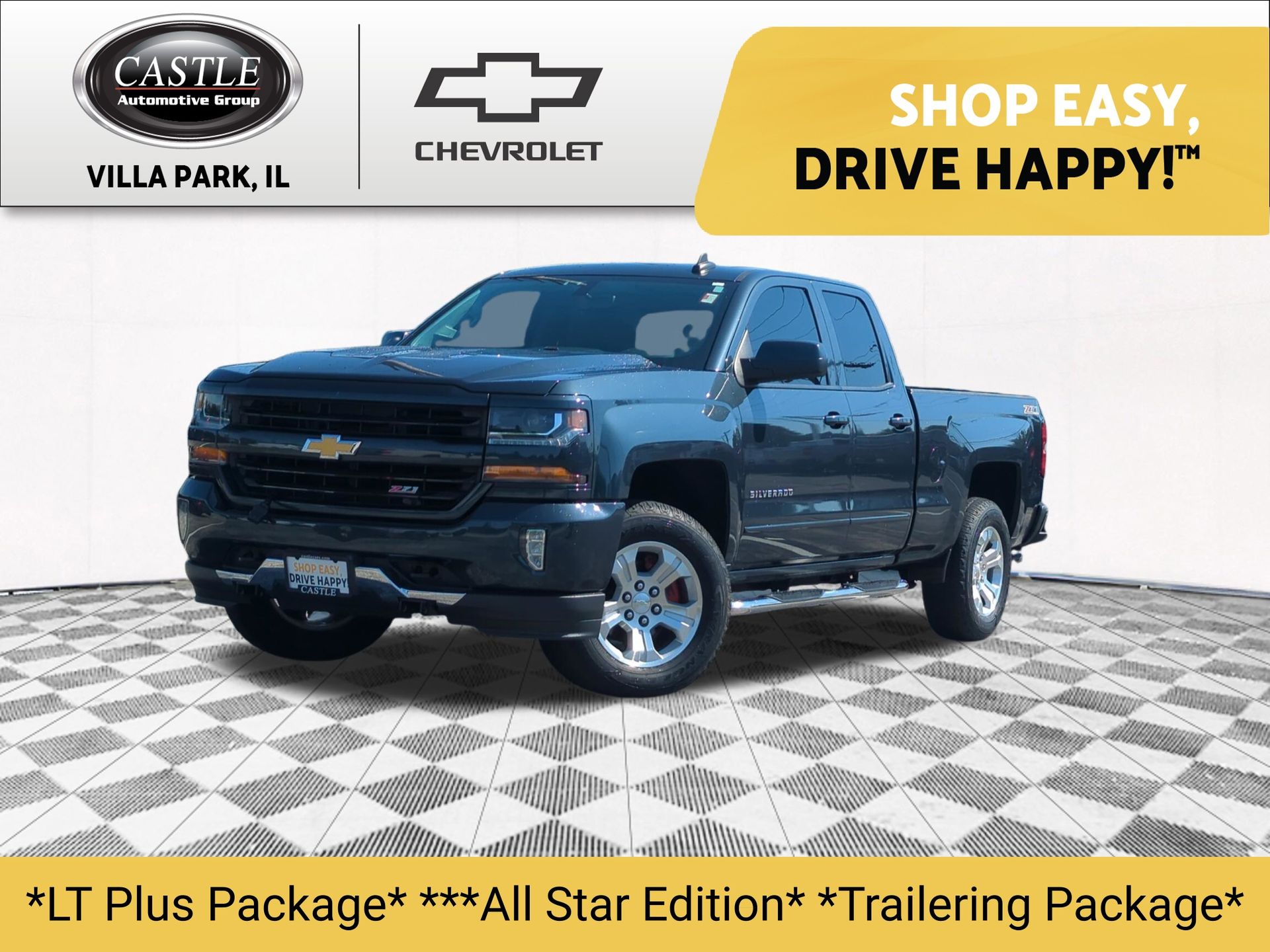 Gray (Graphite Metallic) 2017 Chevrolet Silverado 1500 Pickup Truck Four-Wheel Drive 6-Speed Automatic Overdrive