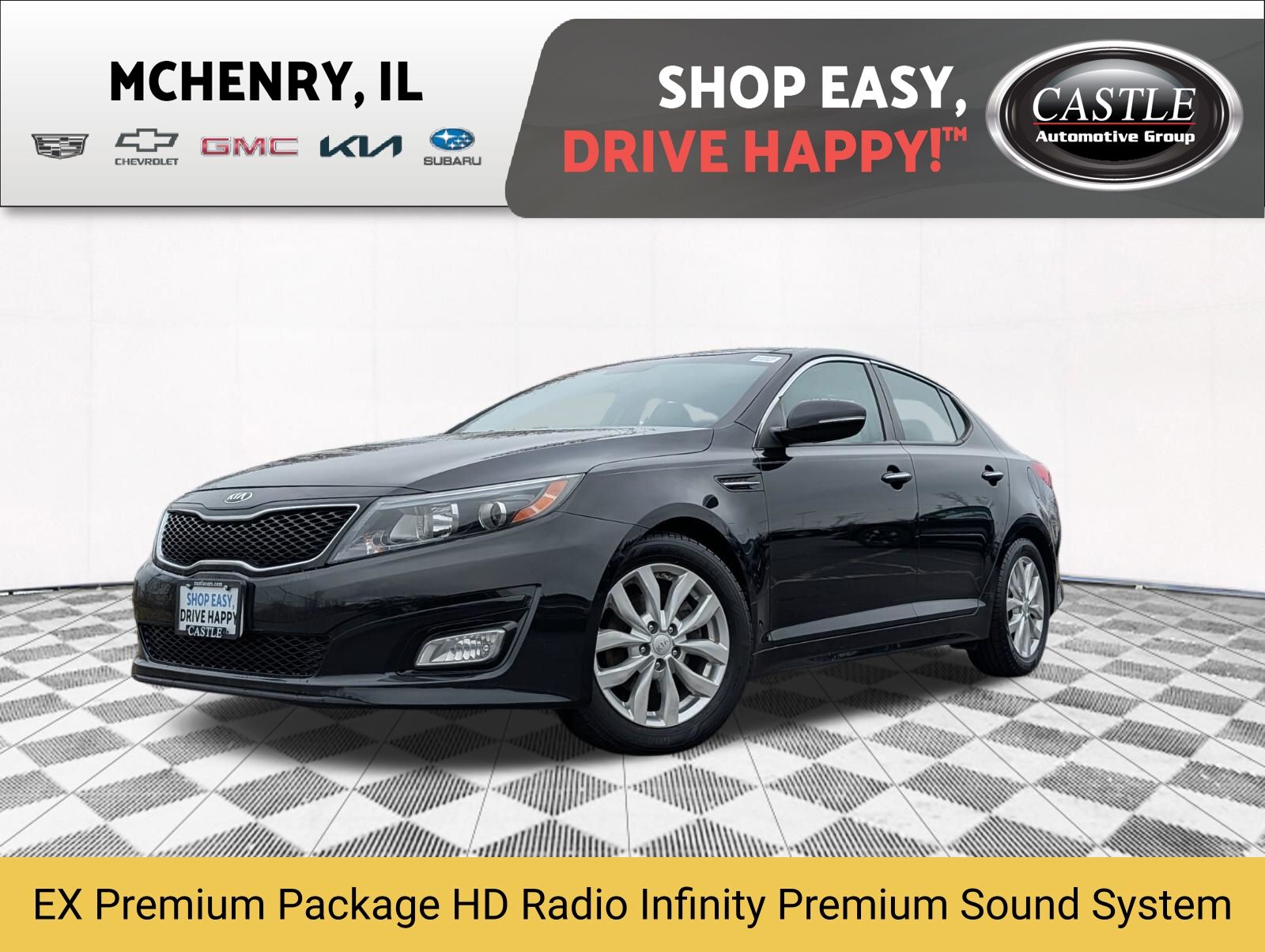 Ebony Black 2015 Kia Optima EX Sedan Front-Wheel Drive 6-Speed Automatic