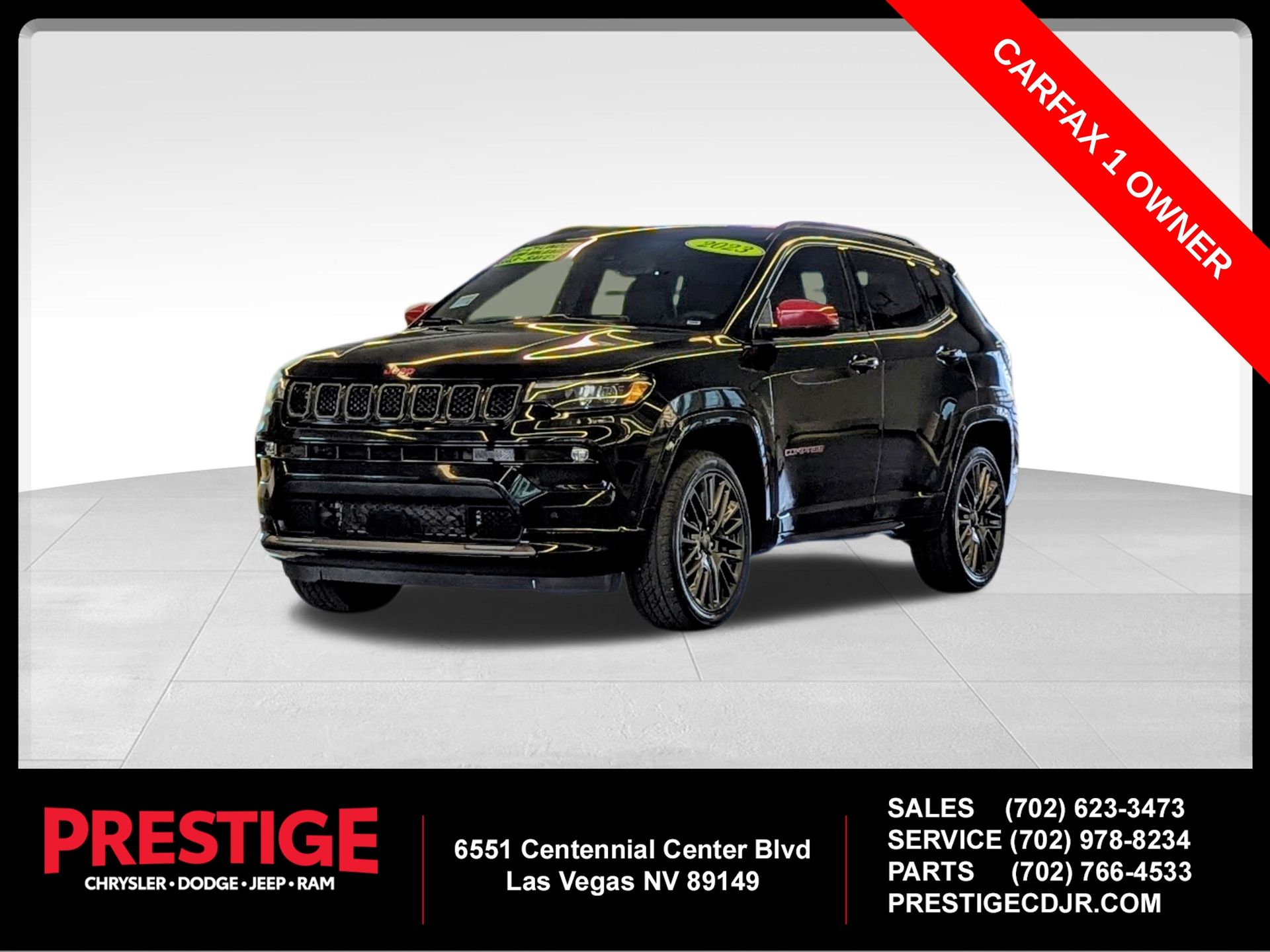 Diamond Black Crystal Pearlcoat 2023 Jeep Compass SUV / Crossover Four-Wheel Drive 8-Speed Automatic