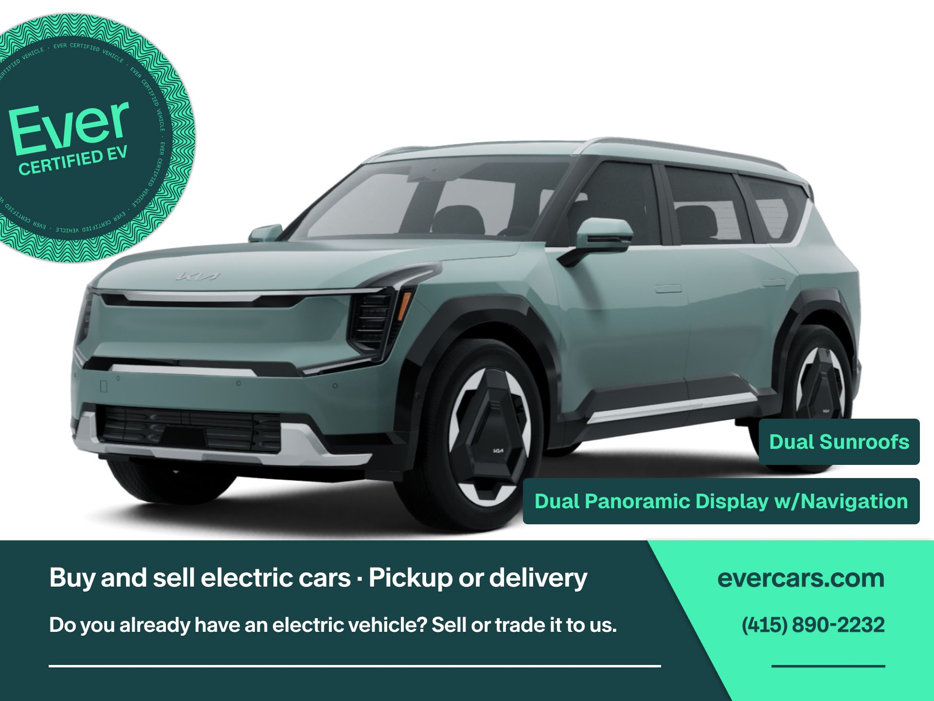 Iceberg Green 2024 Kia EV9 SUV / Crossover All-Wheel Drive 1-Speed Automatic