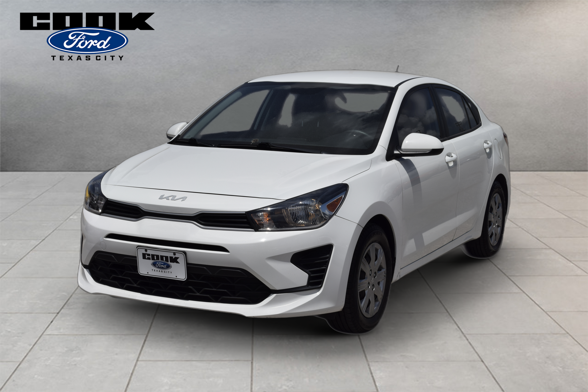 Clear White 2023 Kia Rio Sedan Front-Wheel Drive Continuously Variable Transmission