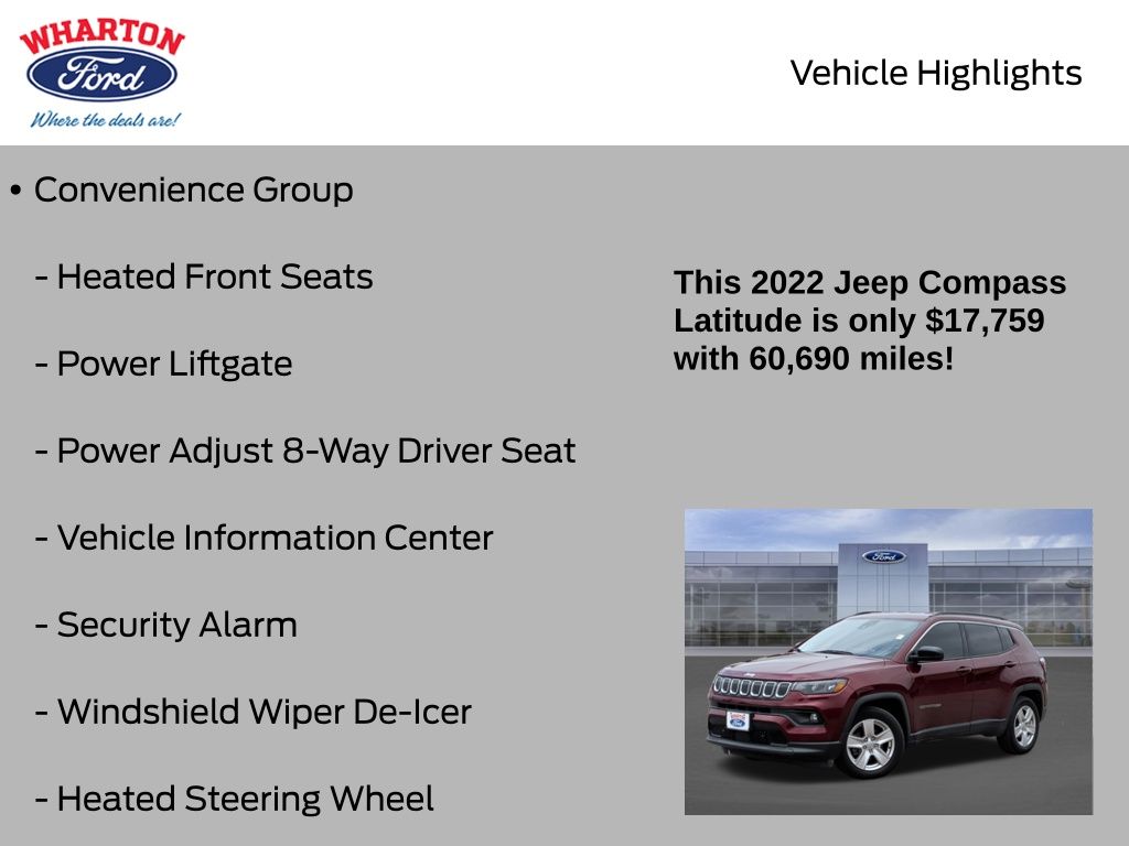 2022 Jeep Compass Latitude Red at AutoSavvy Houston Northwest