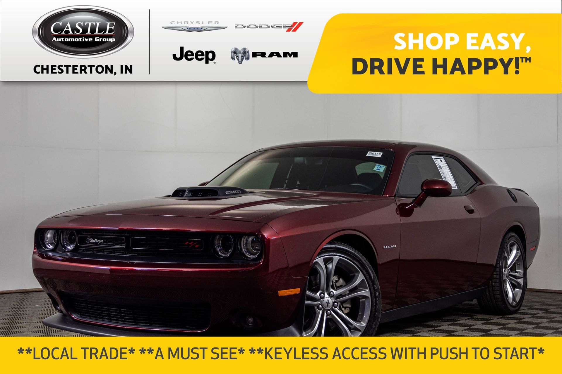 Octane Red Pearlcoat 2022 Dodge Challenger Coupe Rear-Wheel Drive 8-Speed Automatic