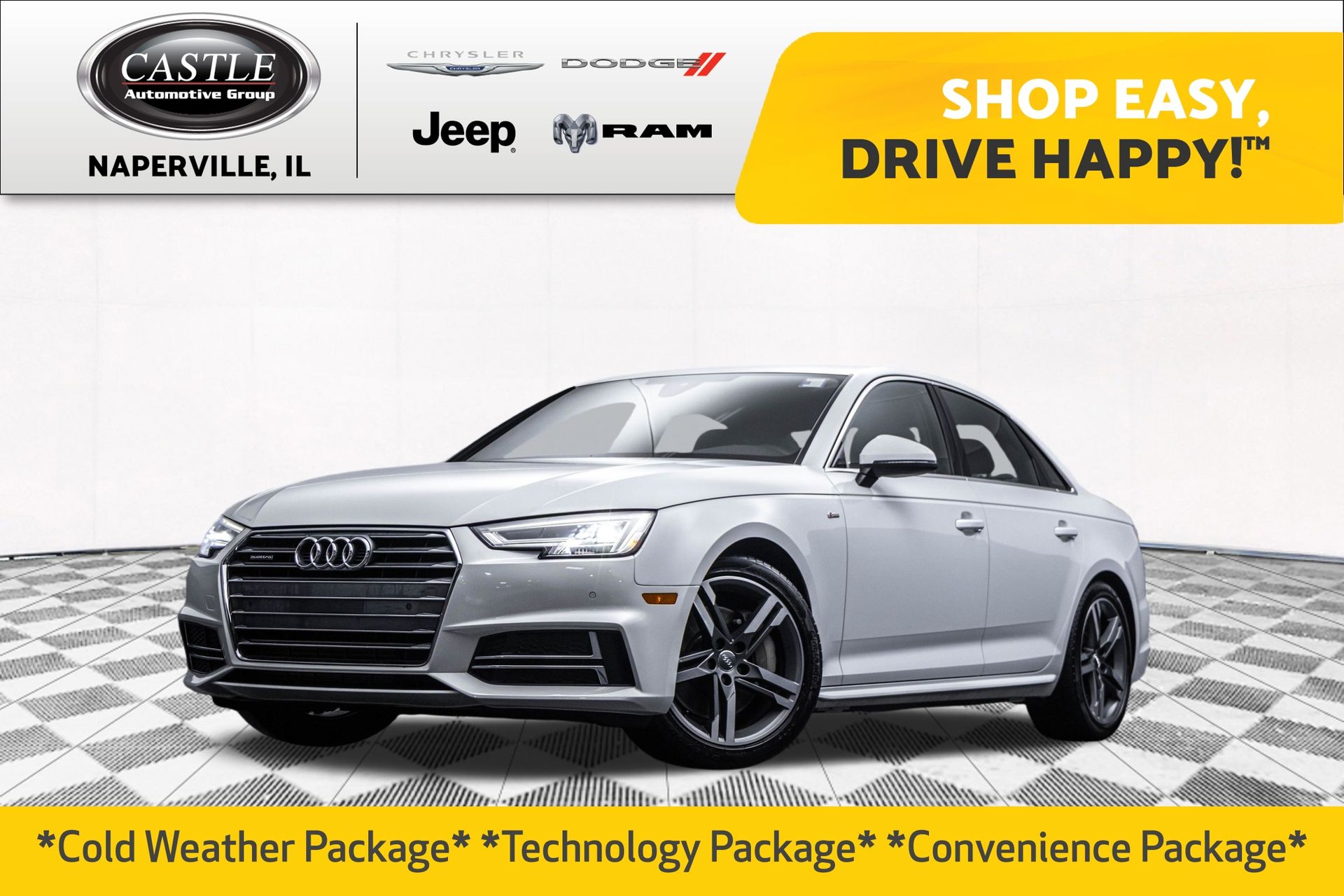 Glacier White 2017 Audi A4 2.0T quattro Premium Plus AWD Sedan All-Wheel Drive 7-Speed Automatic