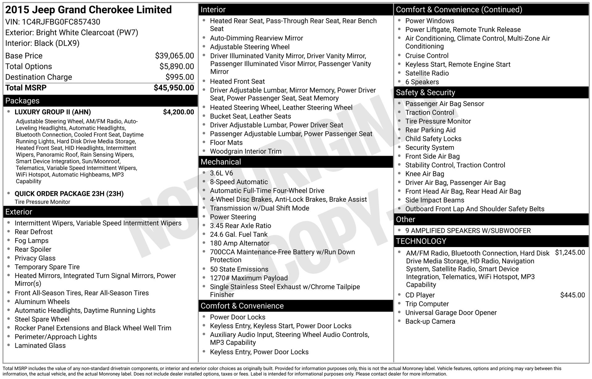 2015 Jeep Grand Cherokee Limited's photo