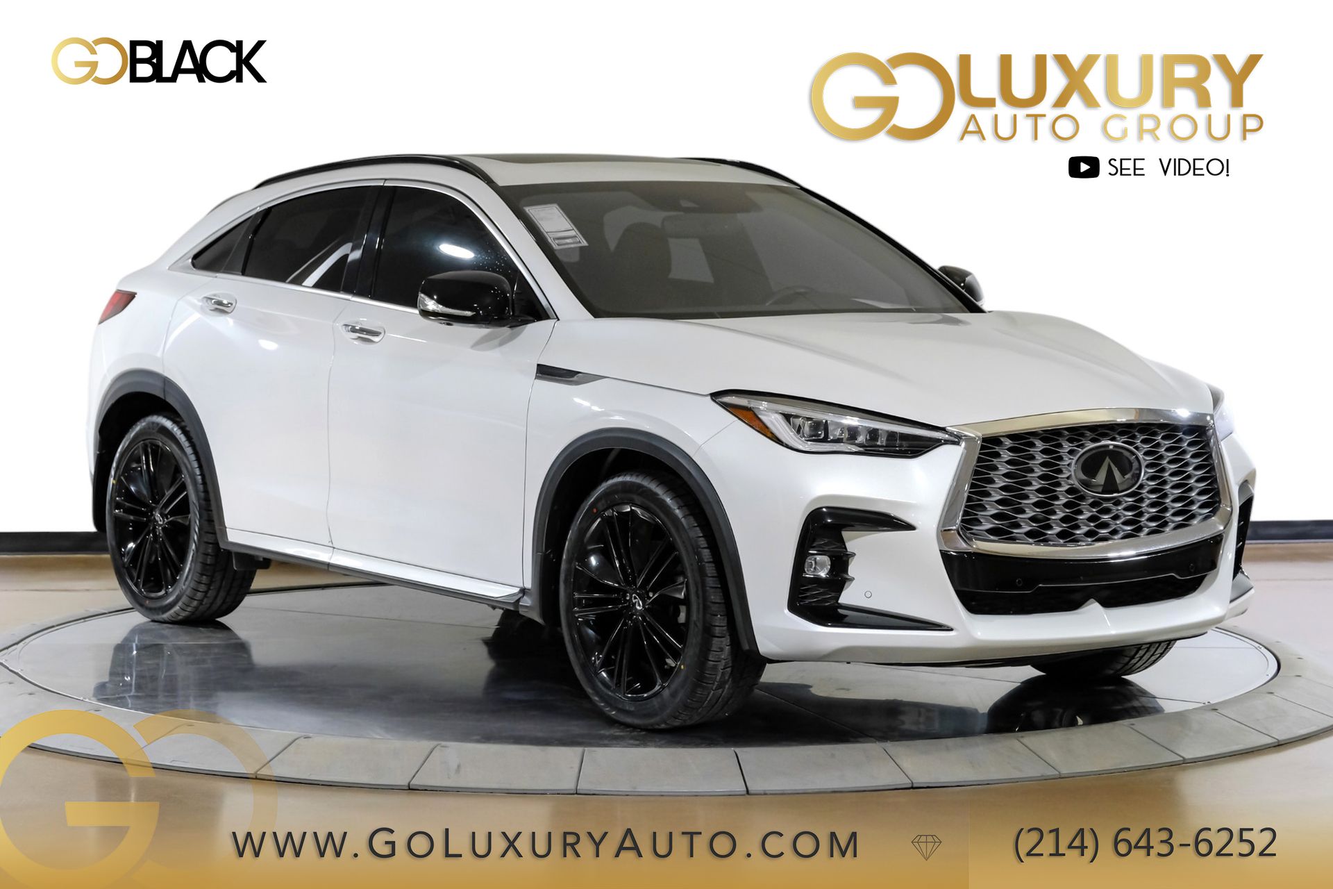 Radiant White 2023 INFINITI QX55 SUV / Crossover All-Wheel Drive Continuously Variable Transmission