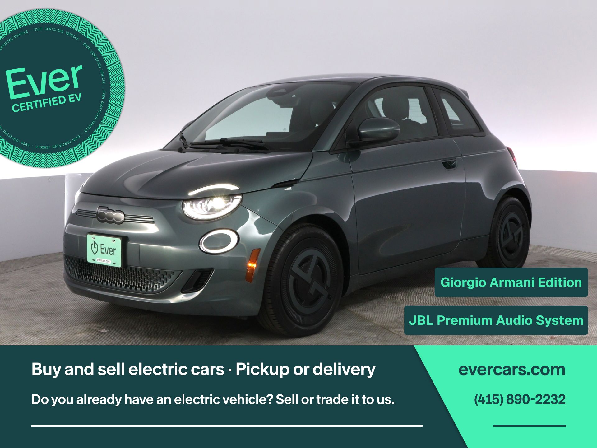 Green Metallic 2025 FIAT 500e Icona FWD Hatchback Front-Wheel Drive 1-Speed Automatic