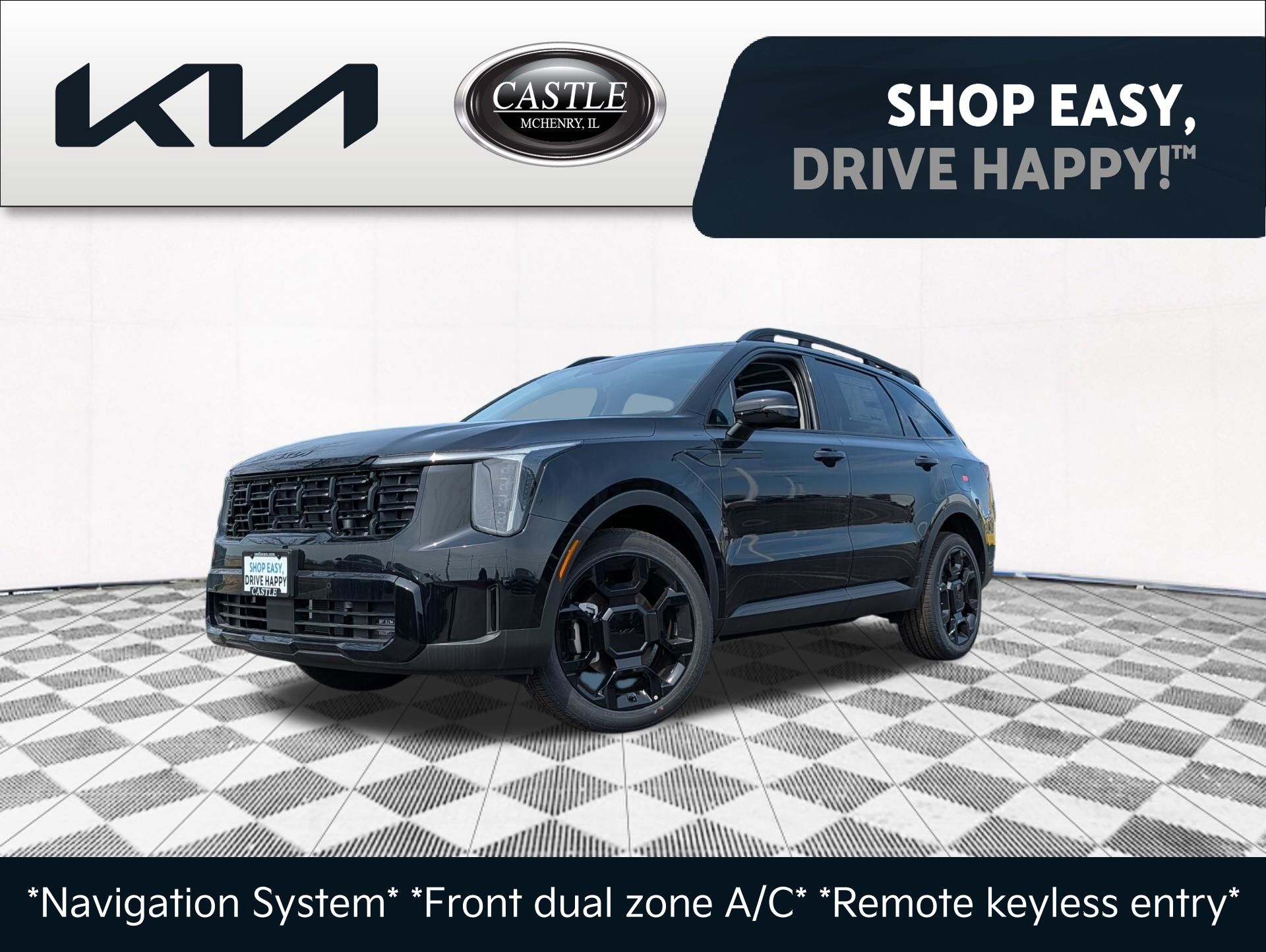 Ebony Black 2026 Kia Sorento X-Line EX AWD SUV / Crossover All-Wheel Drive 8-Speed Dual Clutch