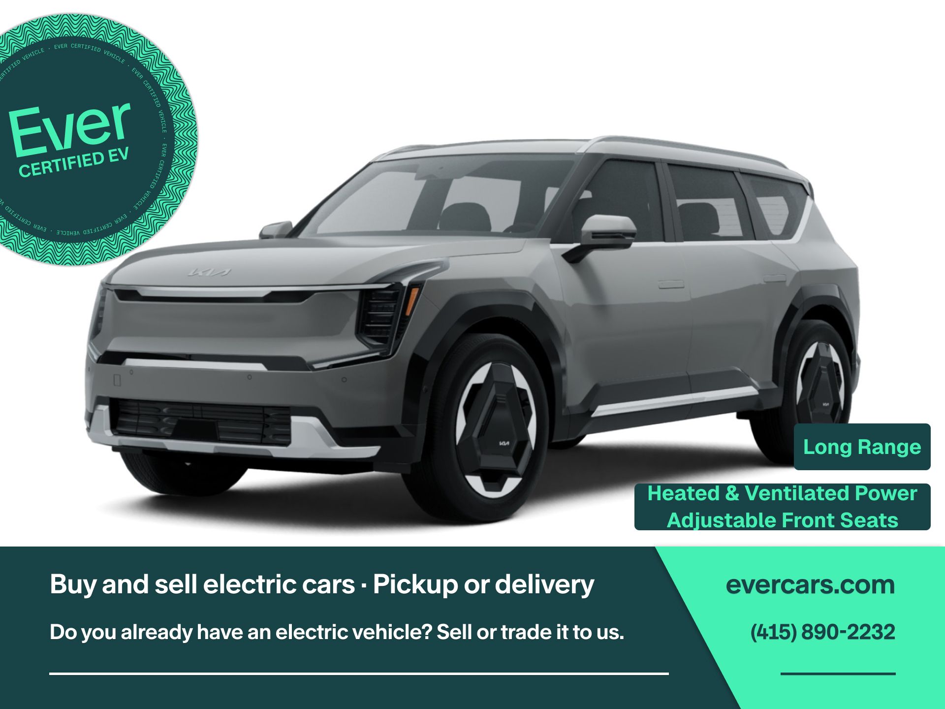 White (Ivory Silver) 2024 Kia EV9 Light Long Range RWD SUV / Crossover Rear-Wheel Drive 1-Speed Automatic