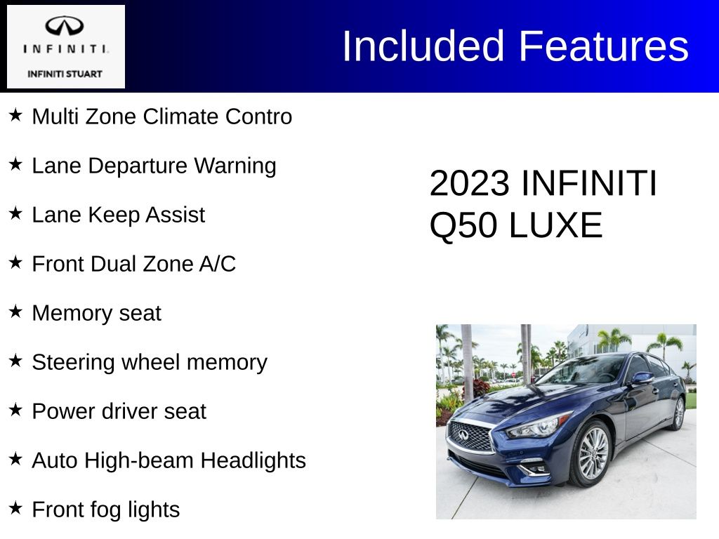 used 2023 INFINITI Q50 car, priced at $30,200