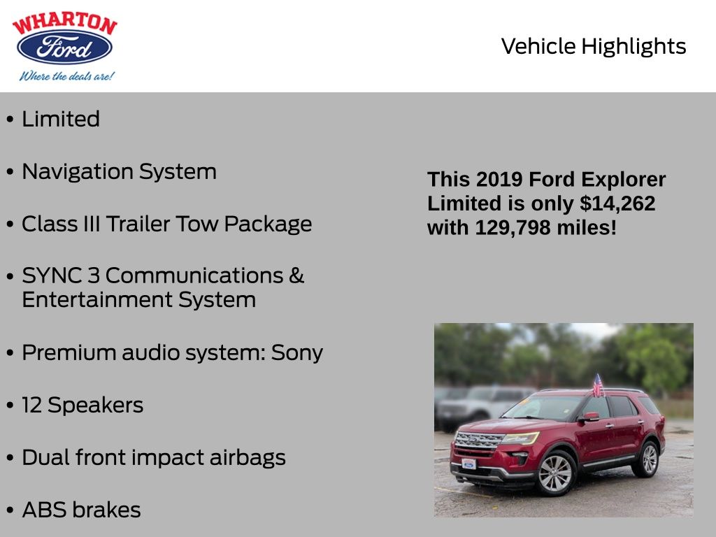 2019 Ford Explorer Limited Red at Autostrade