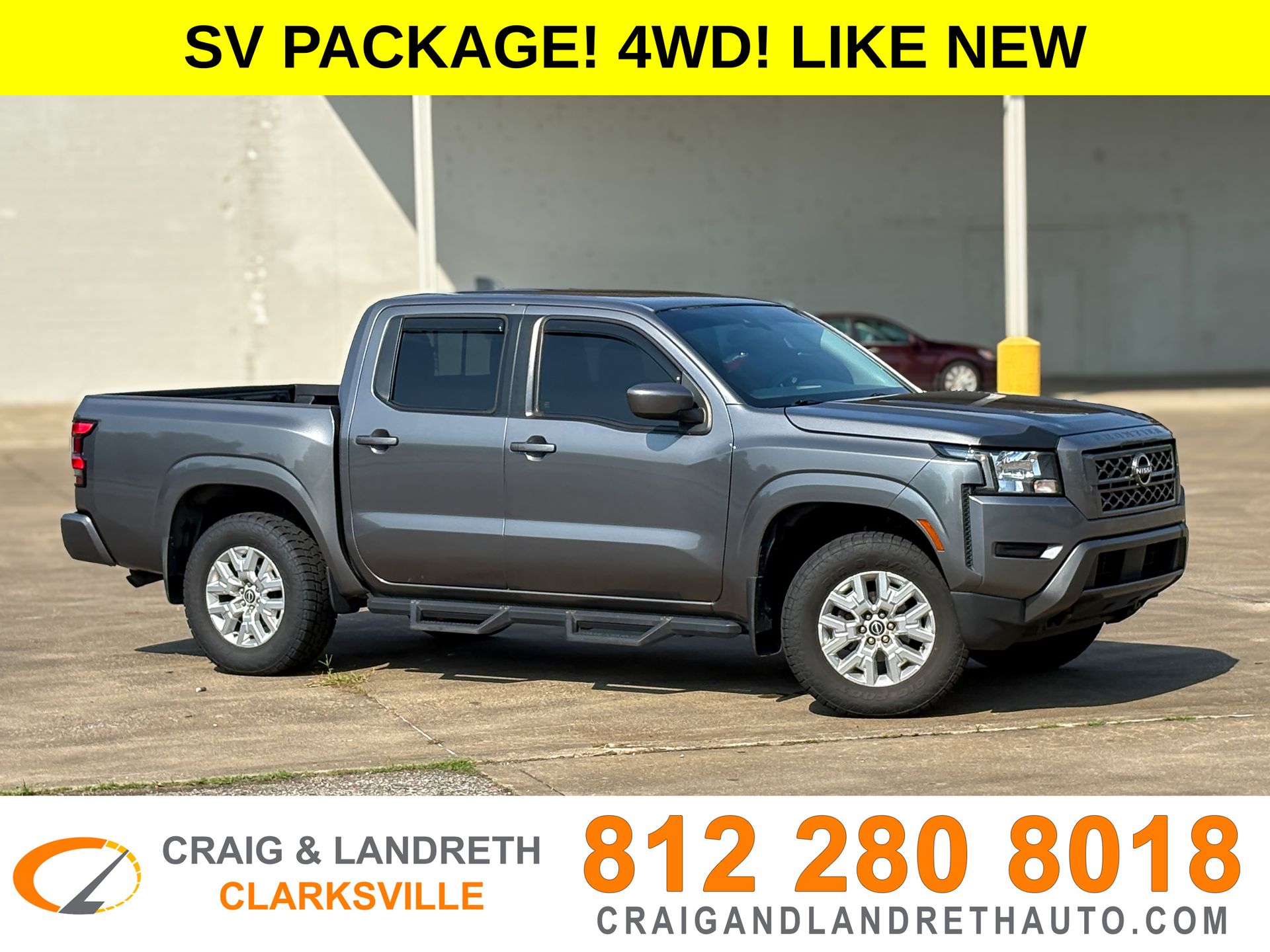 Gray (Gun Metallic) 2022 Nissan Frontier Pickup Truck Four-Wheel Drive 9-Speed Automatic