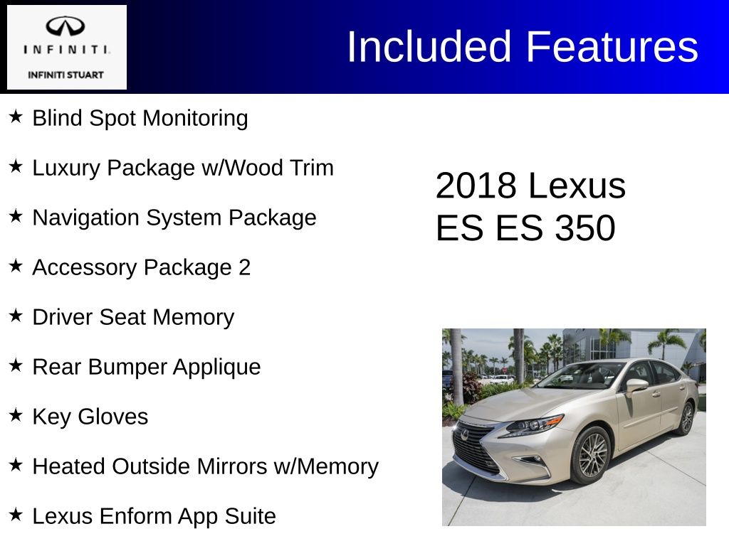 used 2018 Lexus ES car, priced at $26,300
