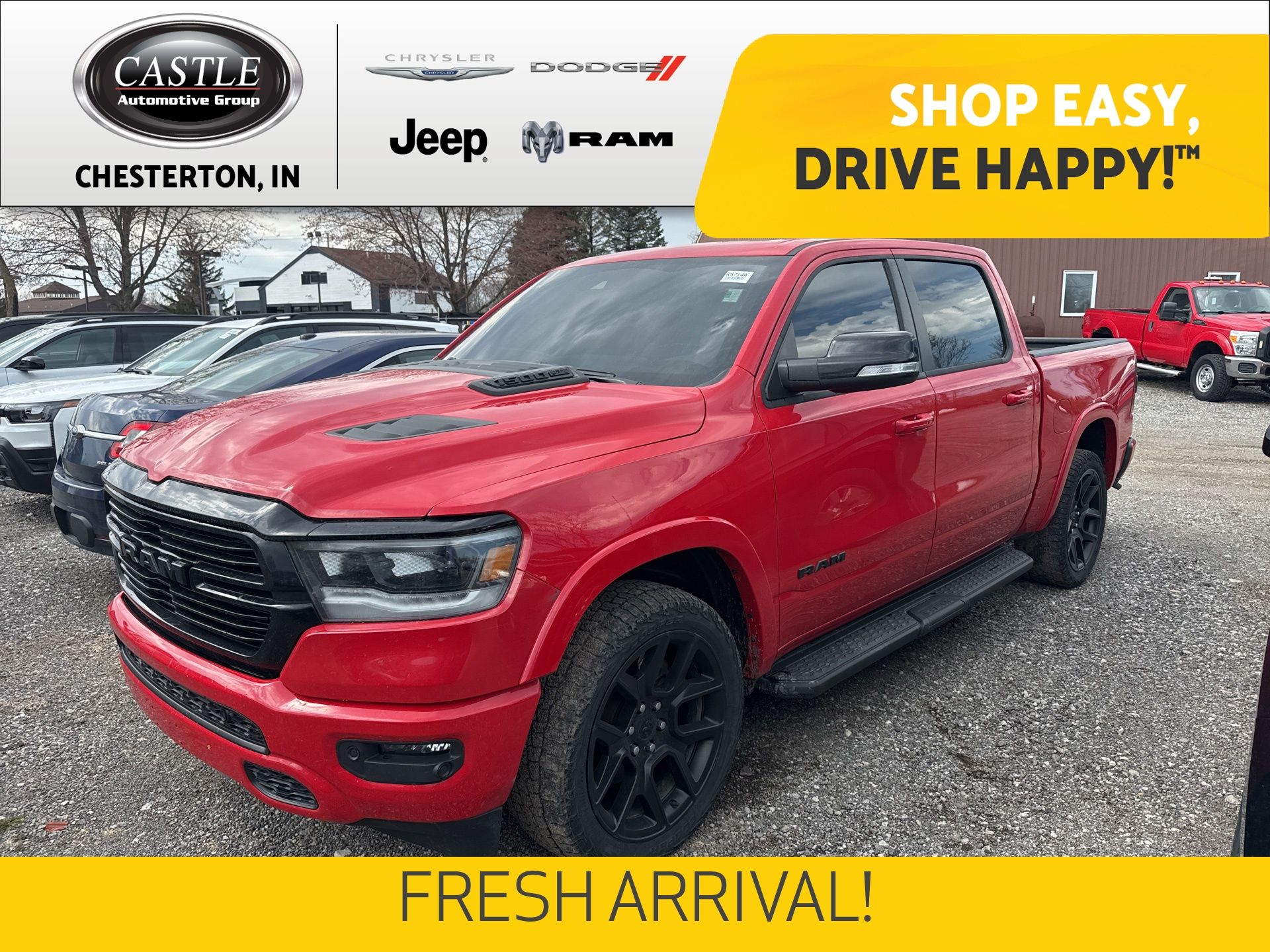 Flame Red Clearcoat 2022 RAM 1500 Laramie Crew Cab 4WD Pickup Truck Four-Wheel Drive 8-Speed Automatic