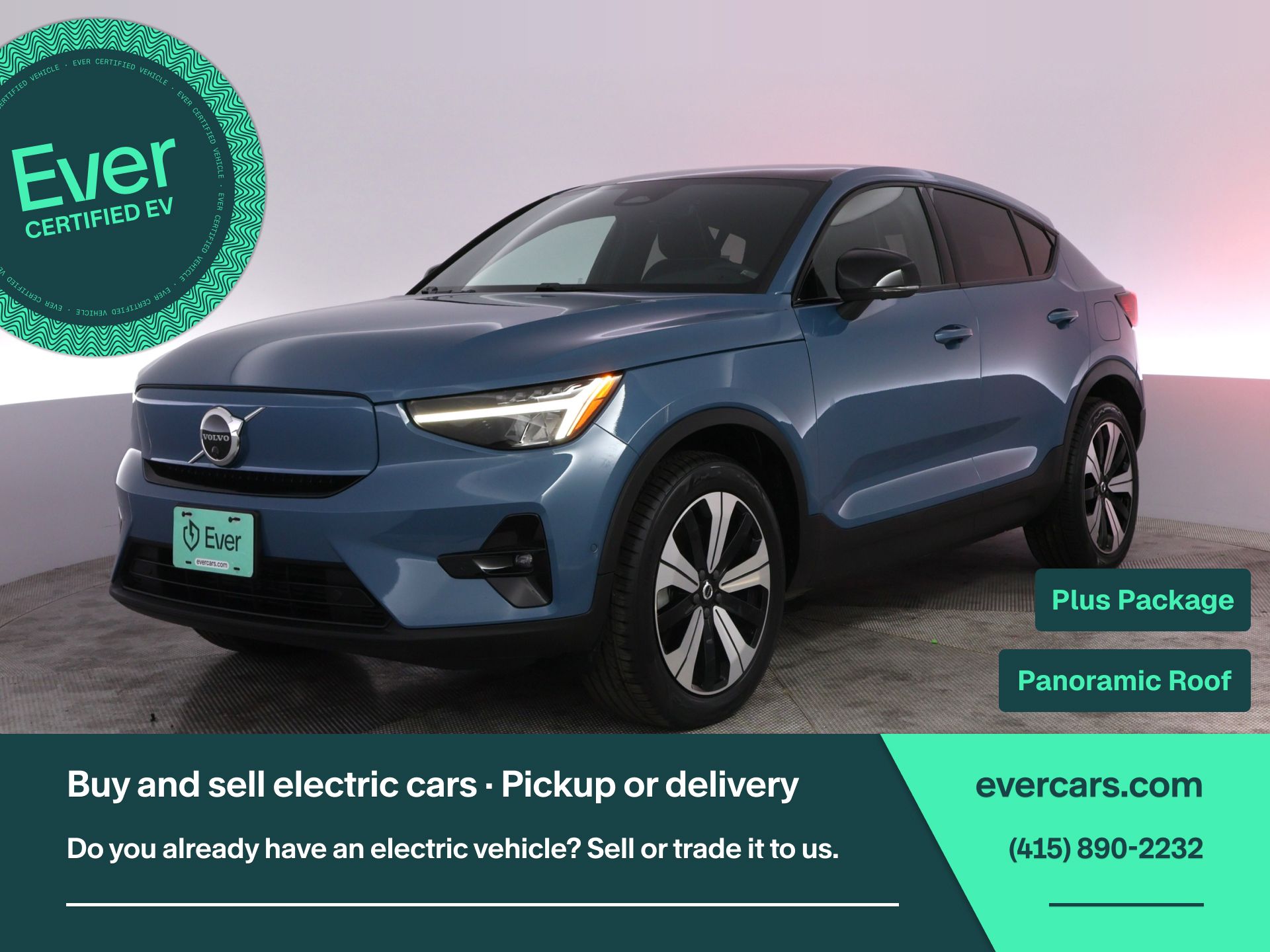 Blue Metallic 2023 Volvo C40 Recharge Twin Plus eAWD SUV / Crossover All-Wheel Drive 1-Speed Automatic