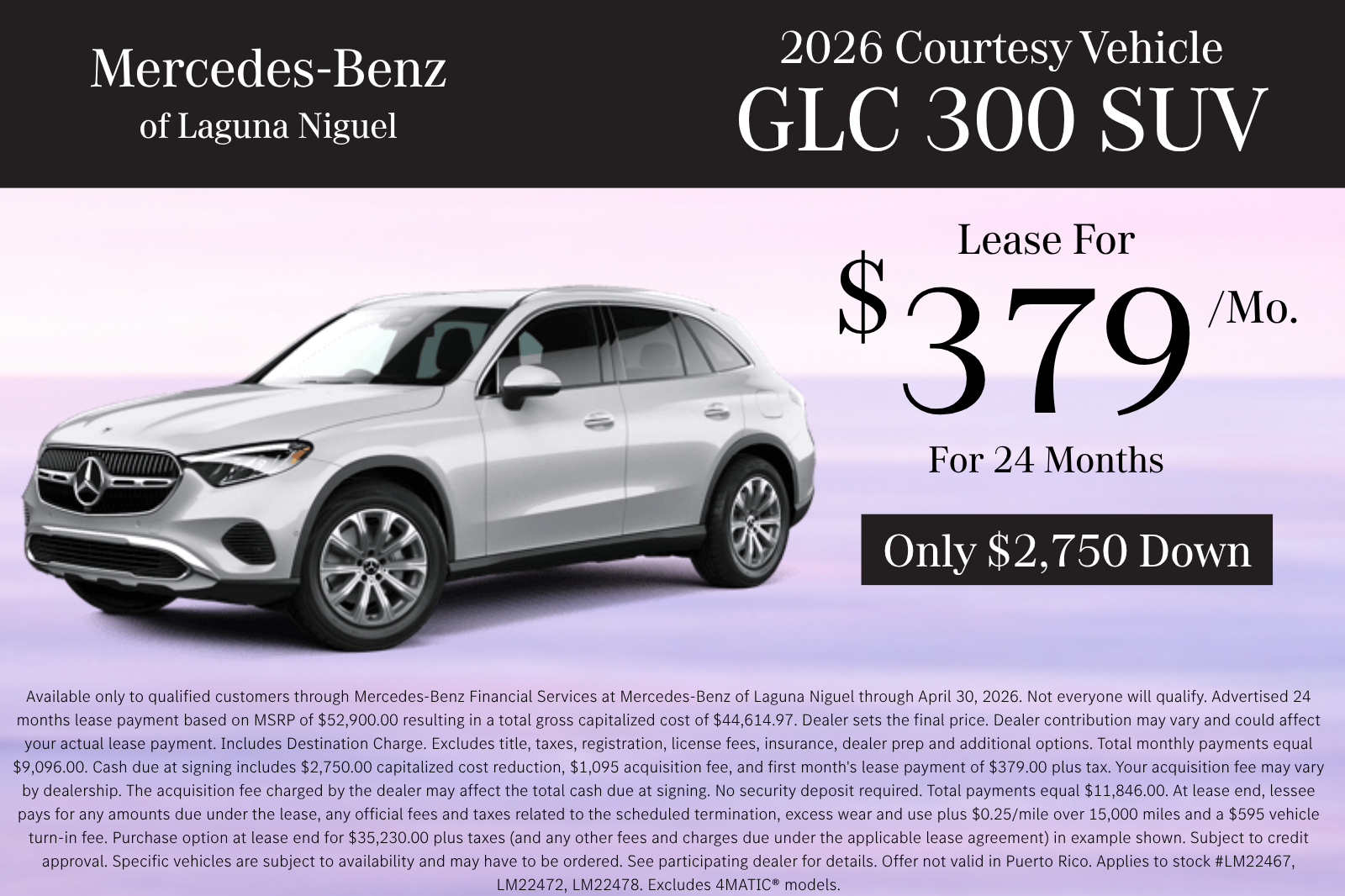 Black 2026 Mercedes-Benz GLC 300 RWD SUV / Crossover Rear-Wheel Drive 9-Speed Automatic