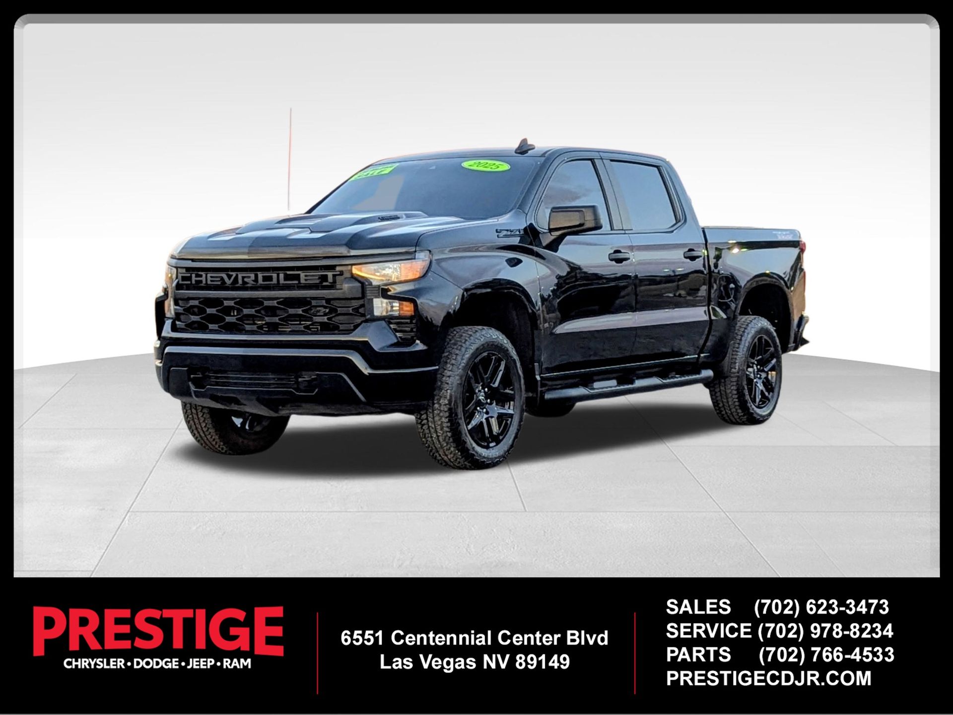 Black 2025 Chevrolet Silverado 1500 Pickup Truck Four-Wheel Drive 8-Speed Automatic