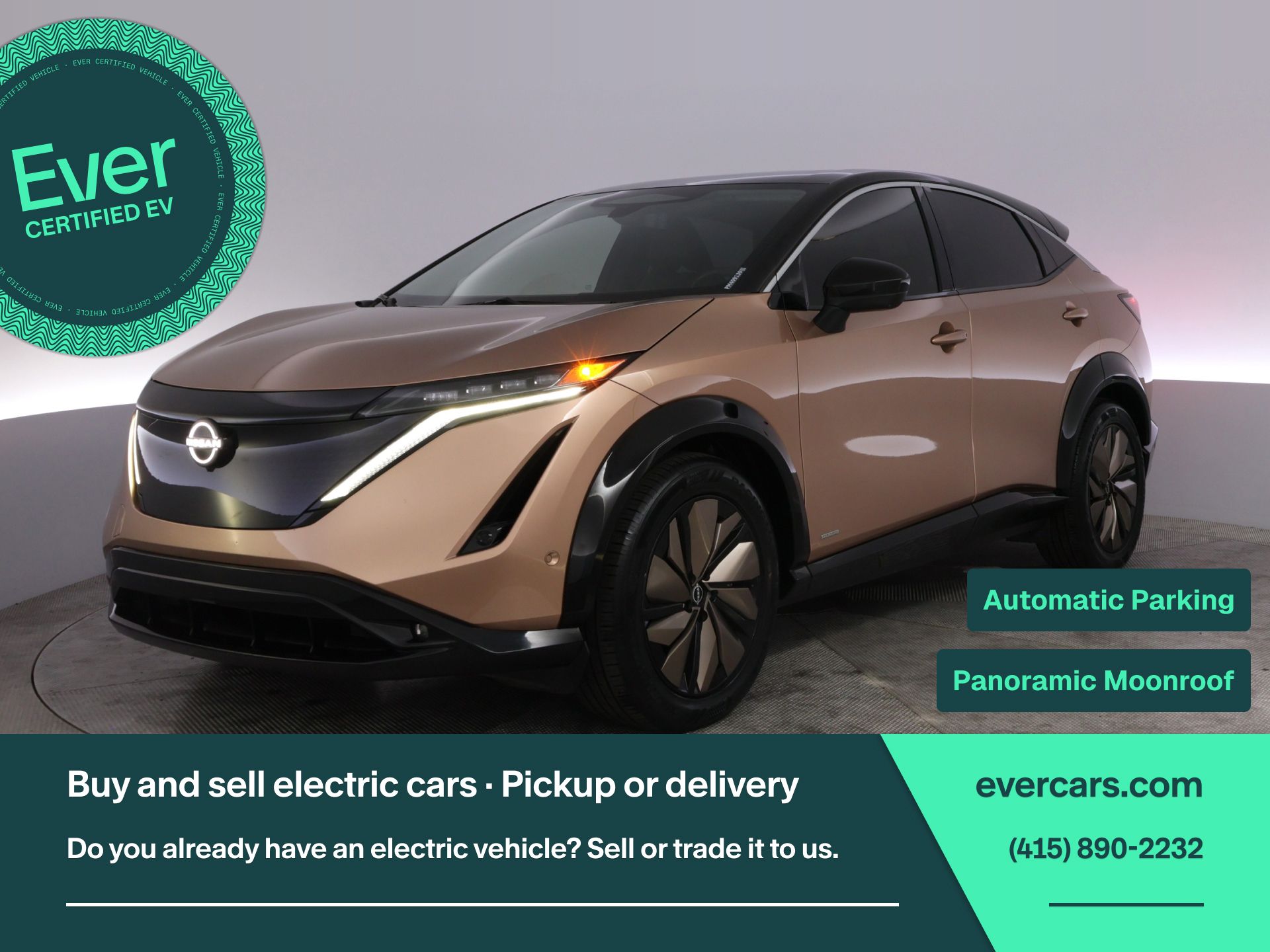 Red (Sunrise Copper Pearl/Black Diamond Pearl) 2023 Nissan Ariya SUV / Crossover Front-Wheel Drive Continuously Variable Transmission