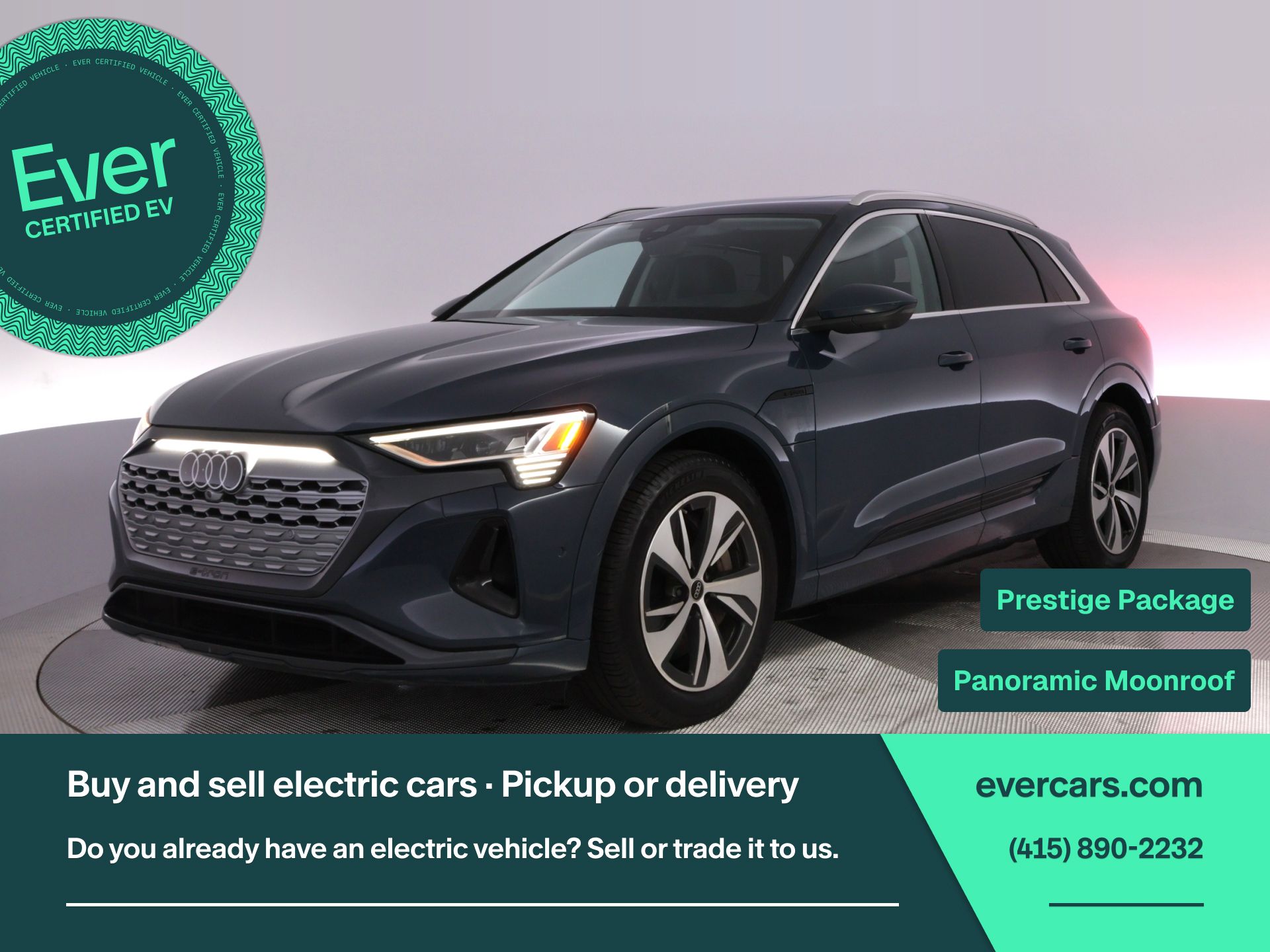 Blue Metallic 2024 Audi Q8 e-tron SUV / Crossover All-Wheel Drive Automatic