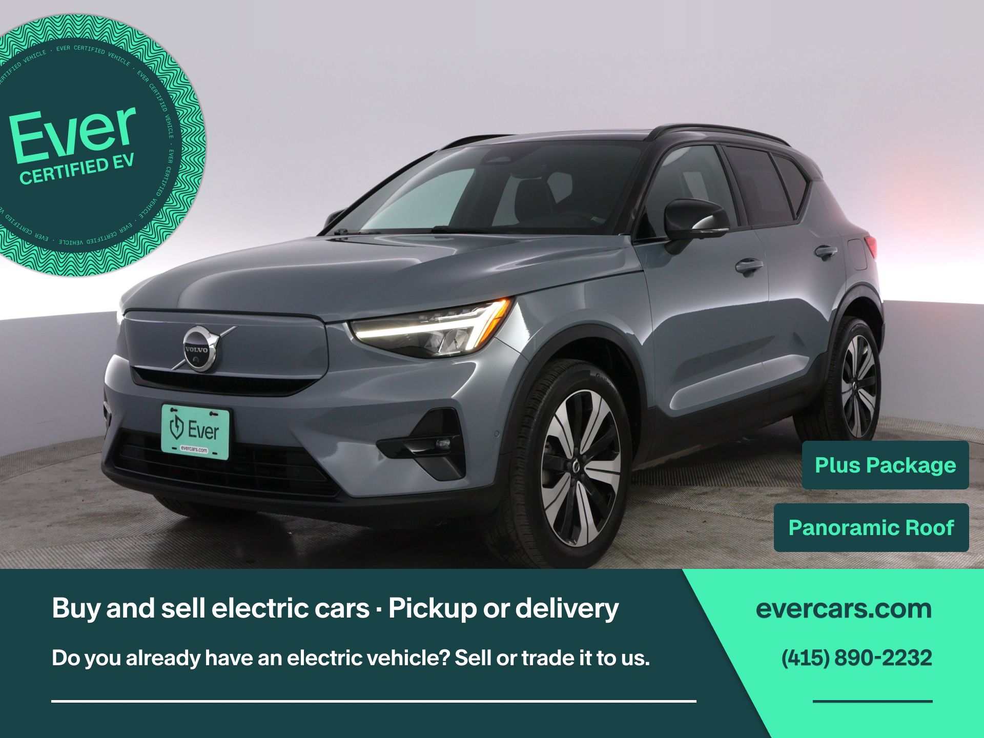 Gray 2023 Volvo XC40 Recharge Twin Plus eAWD SUV / Crossover All-Wheel Drive 1-Speed Automatic