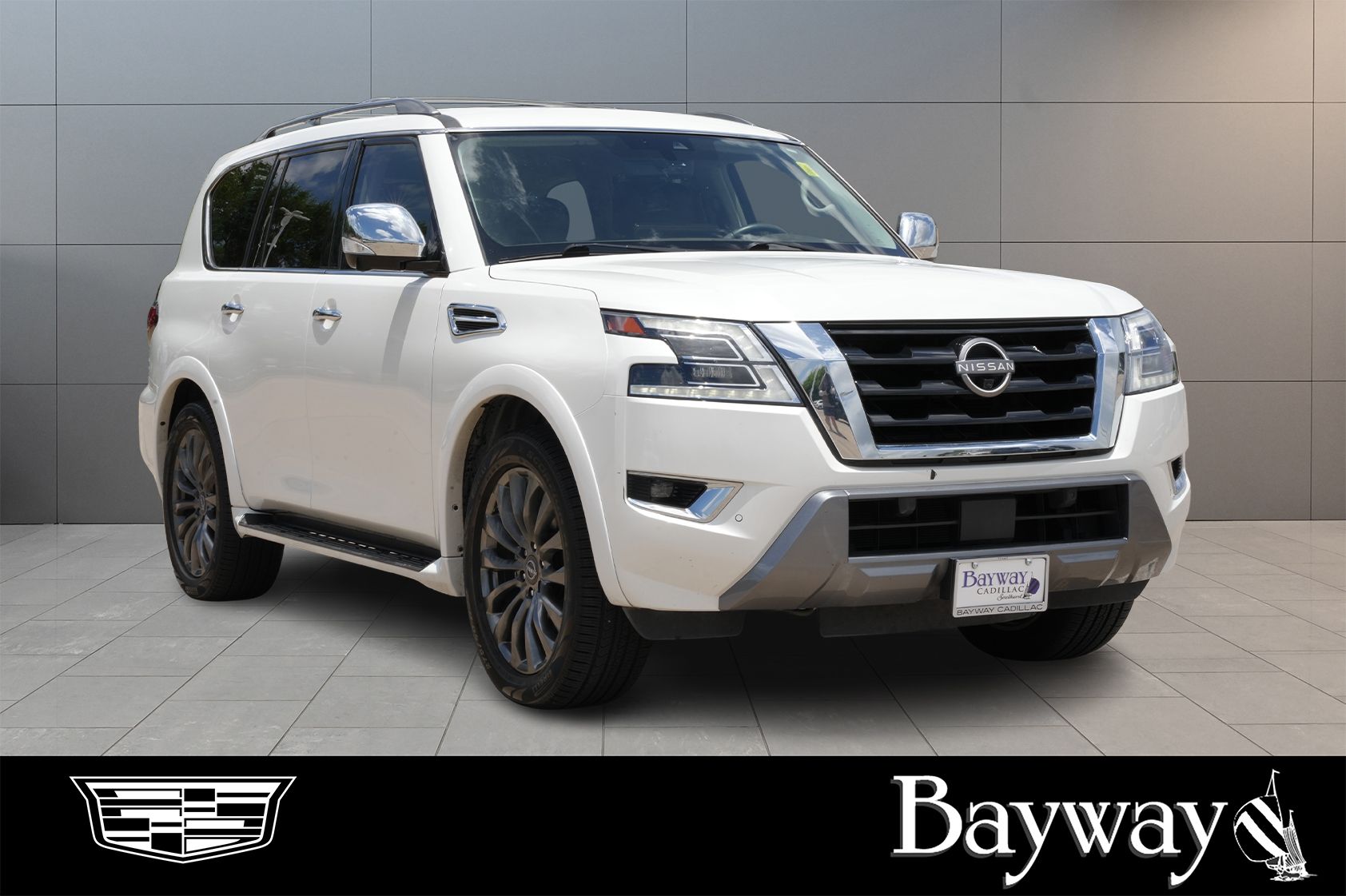 2023 Nissan Armada Platinum White at DeMontrond Ford