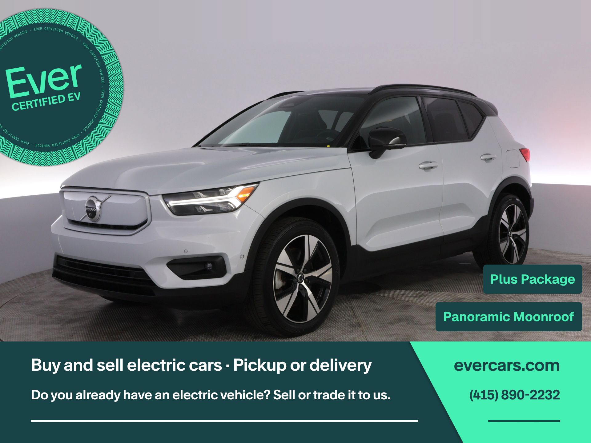 White 2022 Volvo XC40 Recharge Twin Plus eAWD SUV / Crossover All-Wheel Drive 1-Speed Automatic