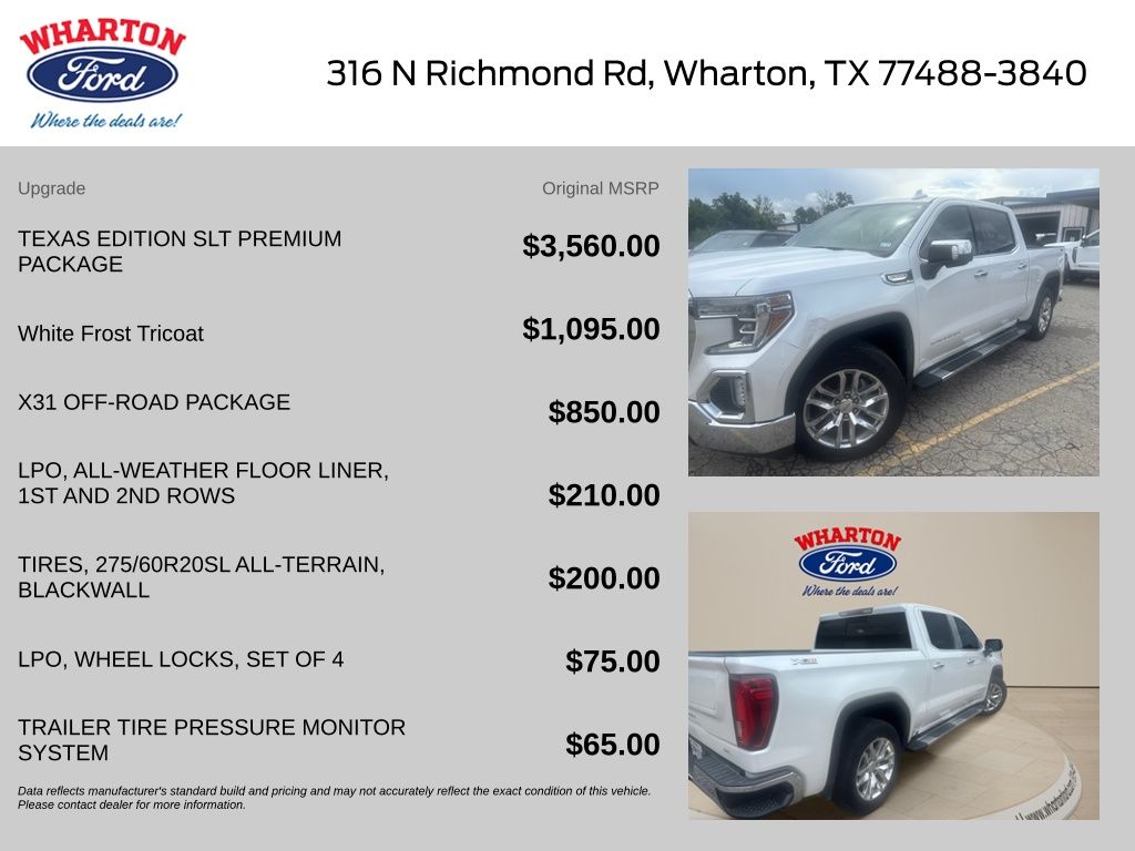 2019 GMC Sierra 1500 SLT White at Emmons Autoplex