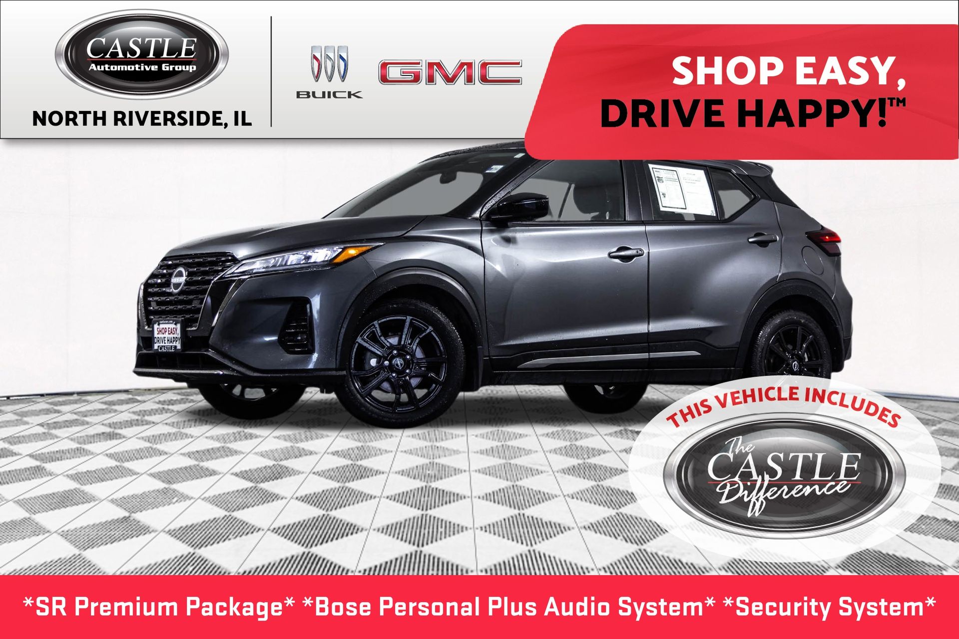 Gray (Gun Metallic) 2024 Nissan Kicks SUV / Crossover Front-Wheel Drive Continuously Variable Transmission