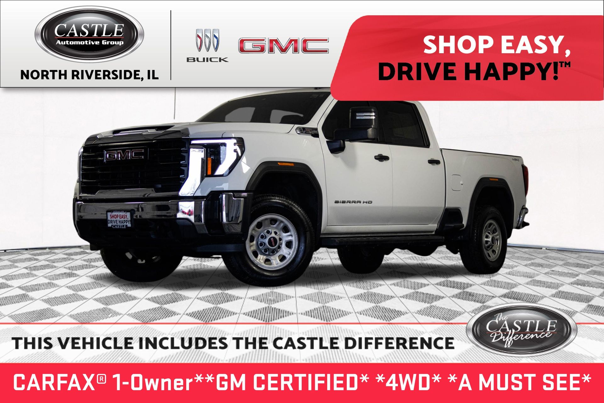 Summit White 2024 GMC Sierra 2500HD Pickup Truck Four-Wheel Drive Automatic