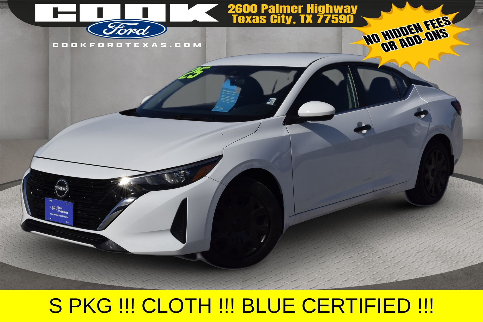 White (Fresh Powder) 2025 Nissan Sentra S FWD Sedan Front-Wheel Drive Automatic