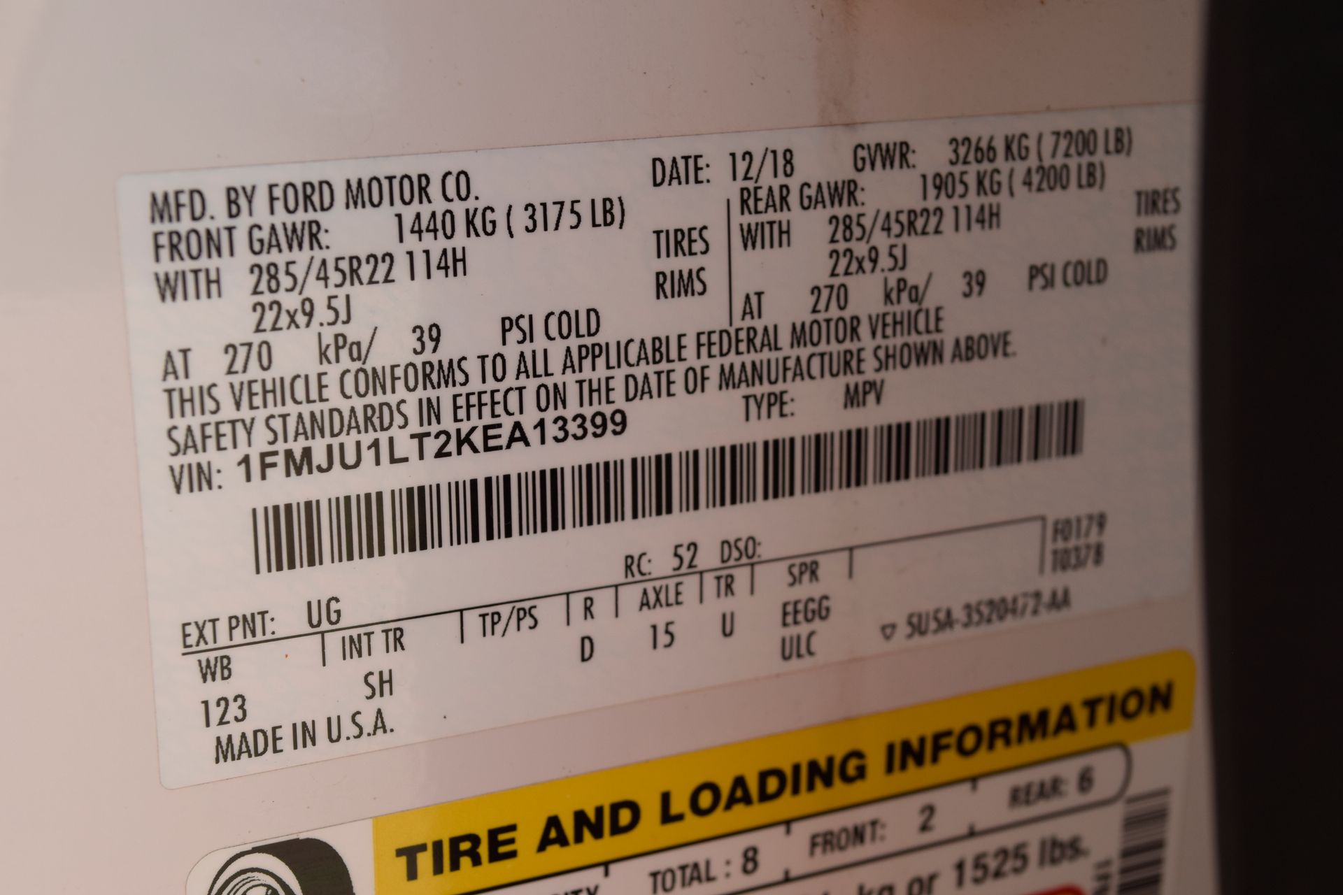 2019 Ford Expedition Platinum White at Emmons Autoplex