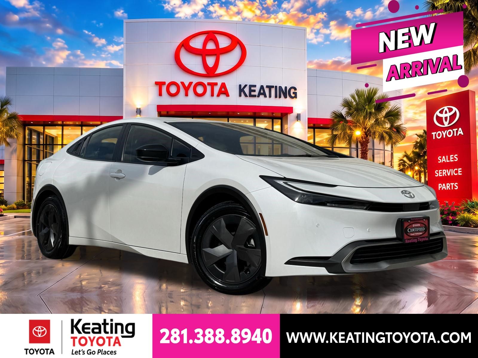 Pearl 2024 Toyota Prius Prime Hatchback Front-Wheel Drive Continuously Variable Transmission