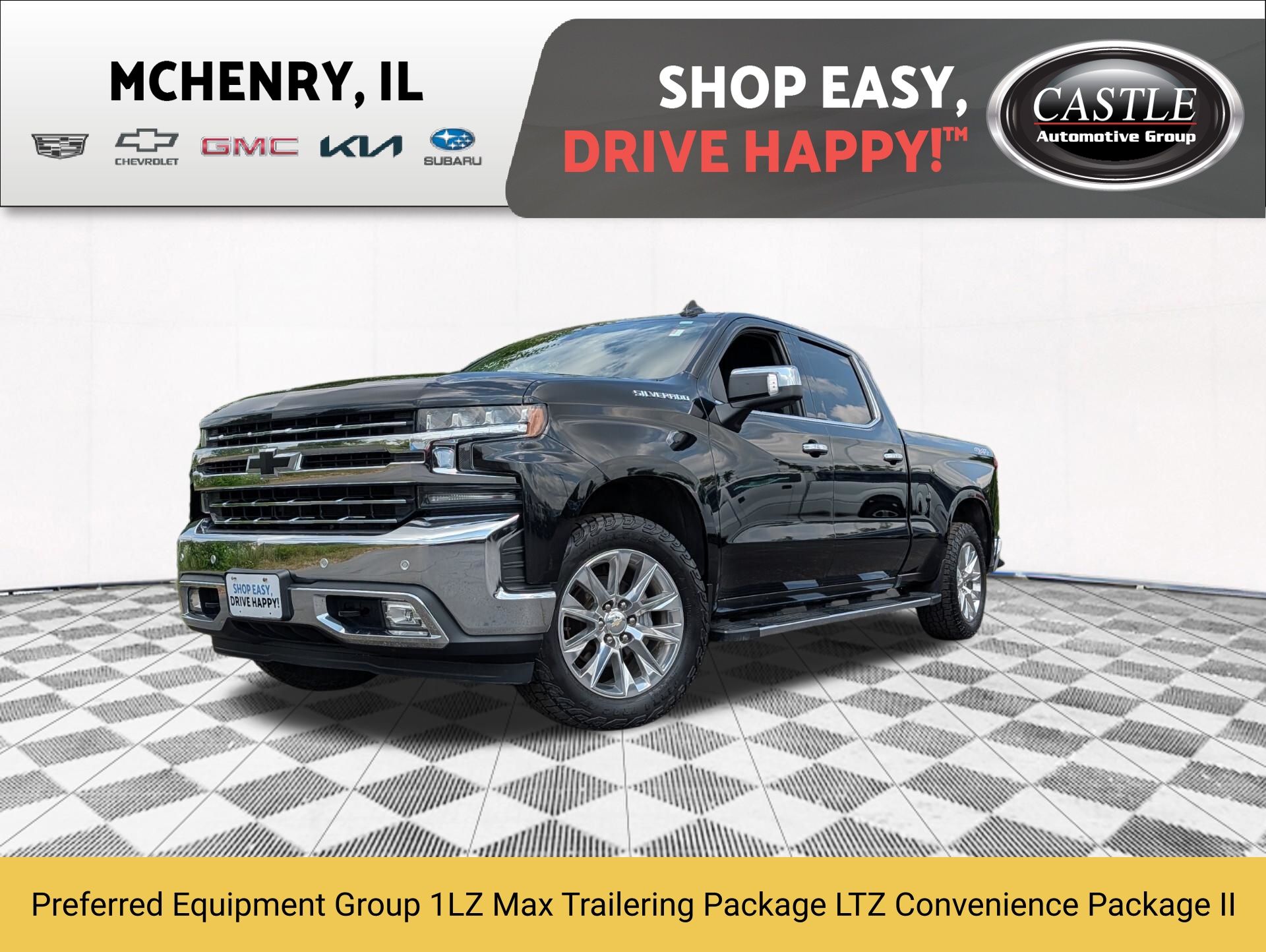 Black 2019 Chevrolet Silverado 1500 Pickup Truck Four-Wheel Drive Automatic