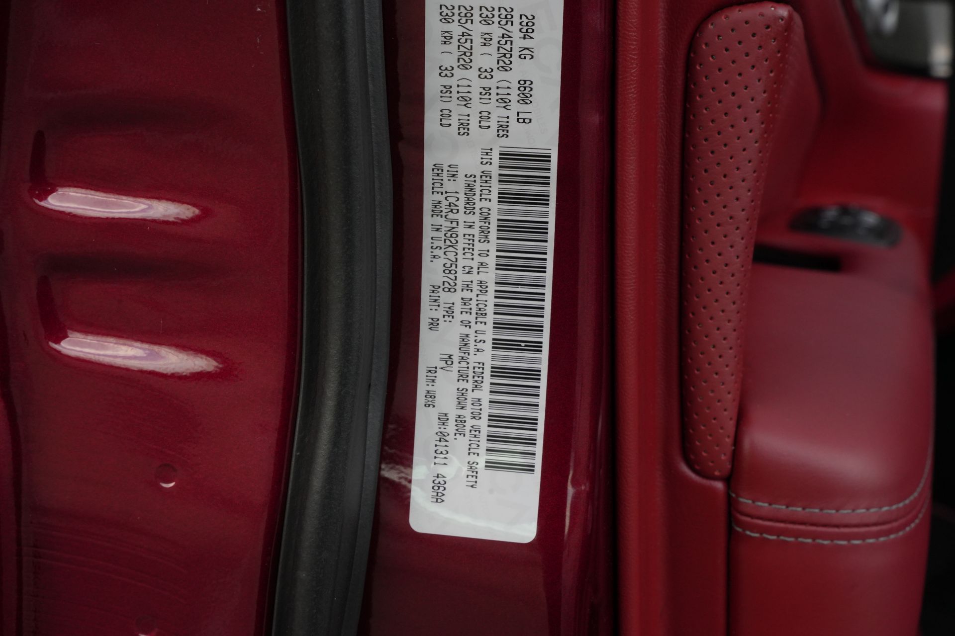2019 Jeep Grand Cherokee Trackhawk Red at Autostrade