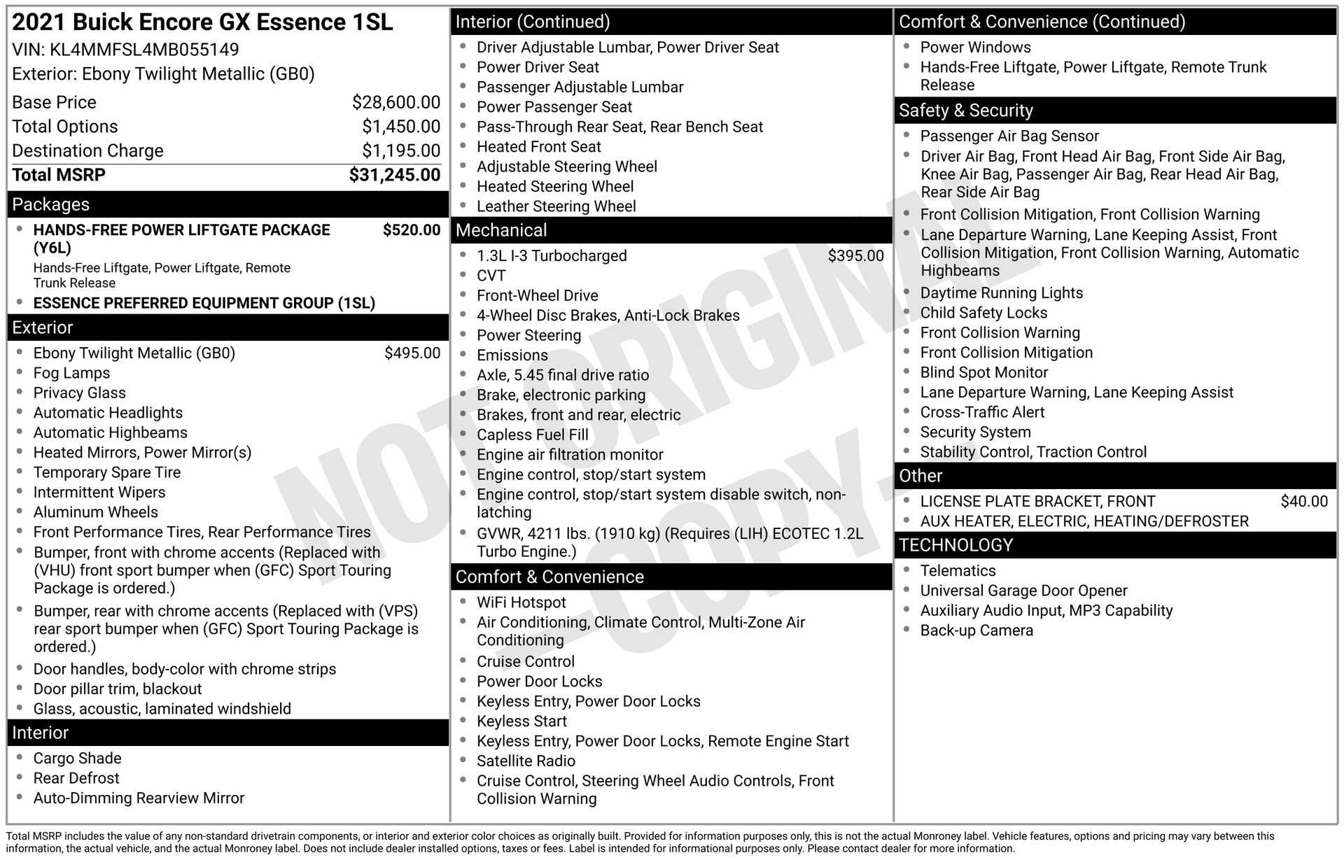 2021 Buick Encore GX Essence Black at Big Star Buick GMC