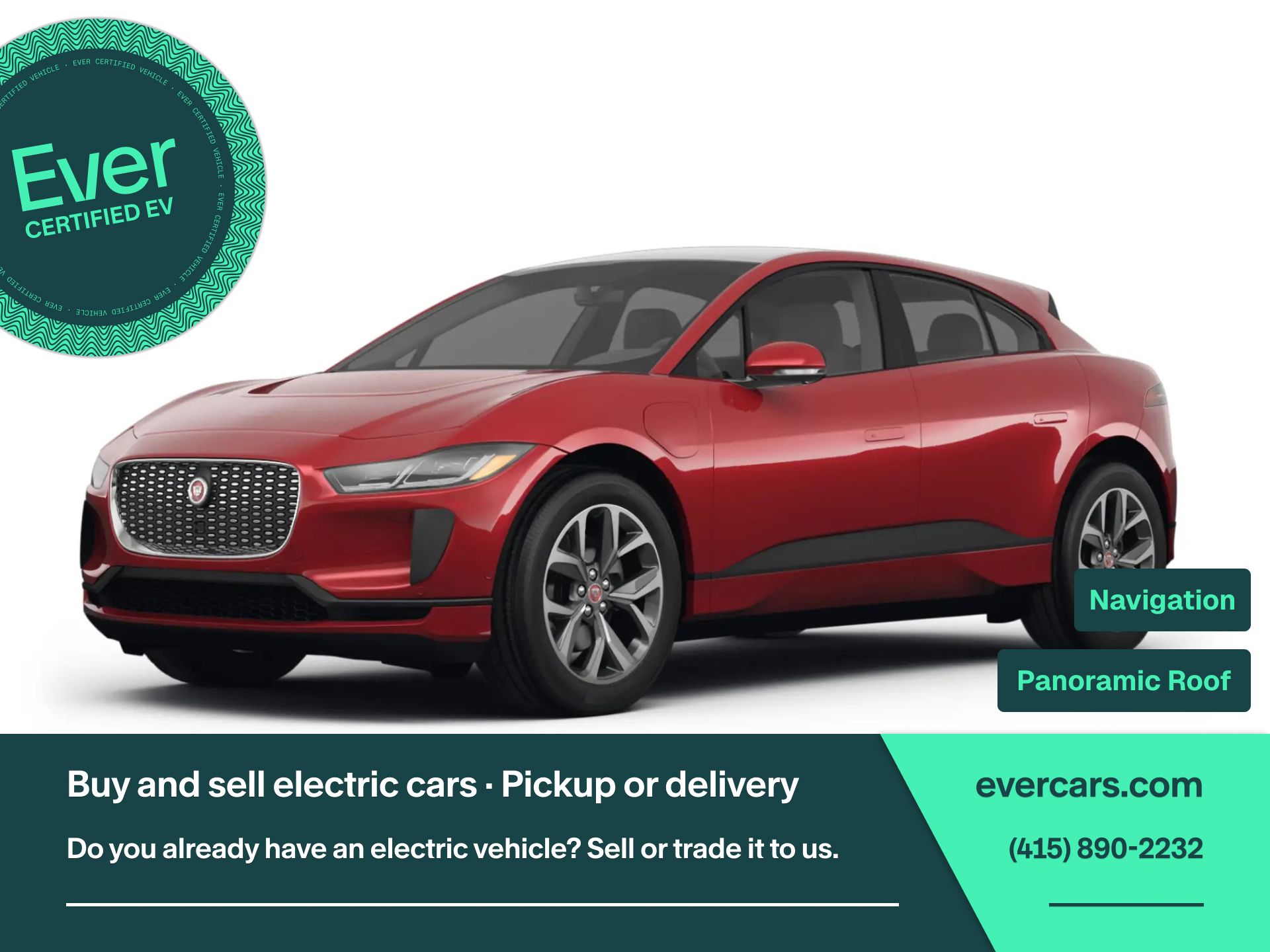 Red 2022 Jaguar I-PACE SUV / Crossover All-Wheel Drive Automatic